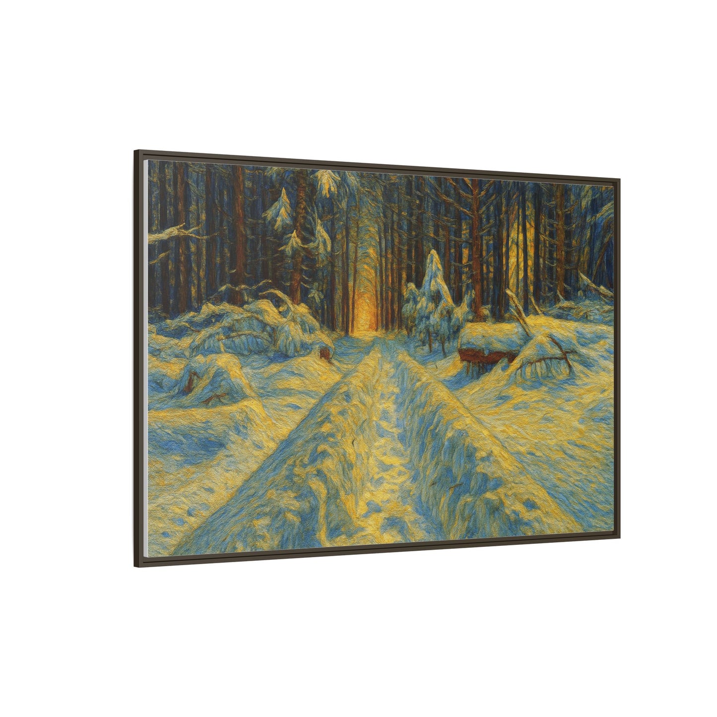 Canvas Art, Winter Landscape Wall Decor, Nature Lovers Gift, Seasonal Decor, Holiday Wall Art, Cozy Home Decoration, Framed Matte Canvas