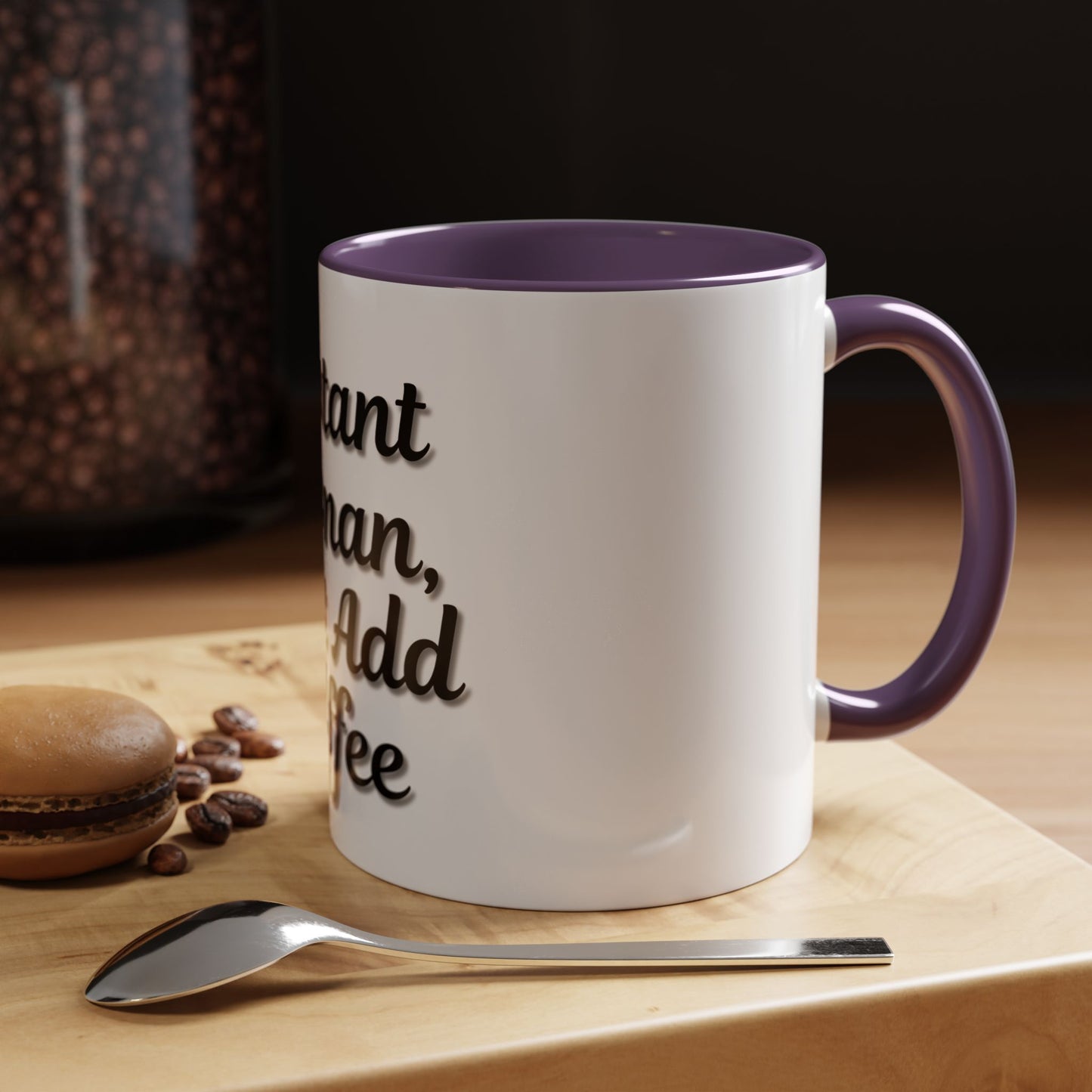 Inspirational Accent Coffee Mug - 'Instant Human, Just Add Coffee' - Perfect Gift for Coffee Lovers