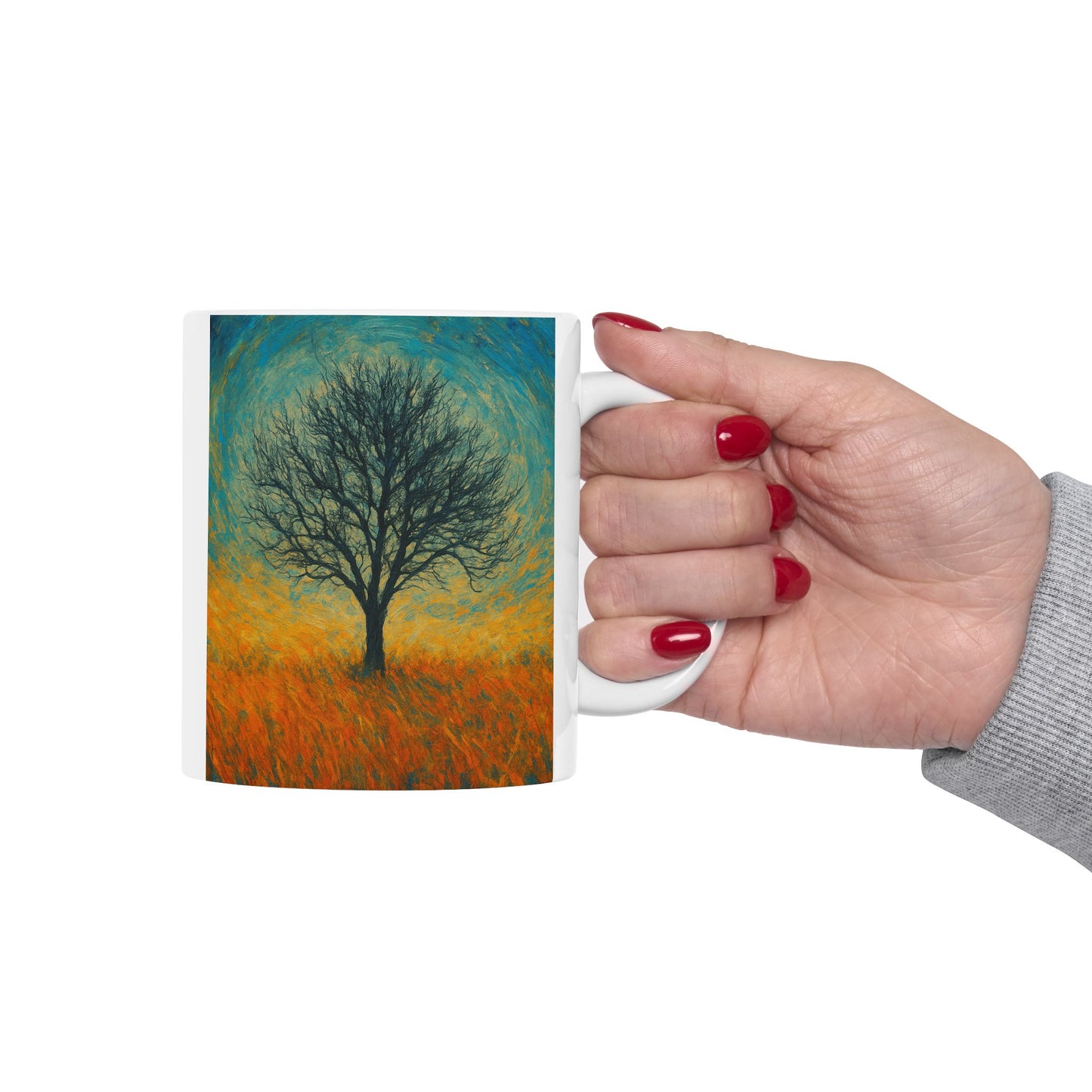Vibrant Ceramic Mug - Sunset Mountain Design, Coffee Cup, Gift for Nature Lovers, Home Decor, Tea Mug, Unique Art Mug