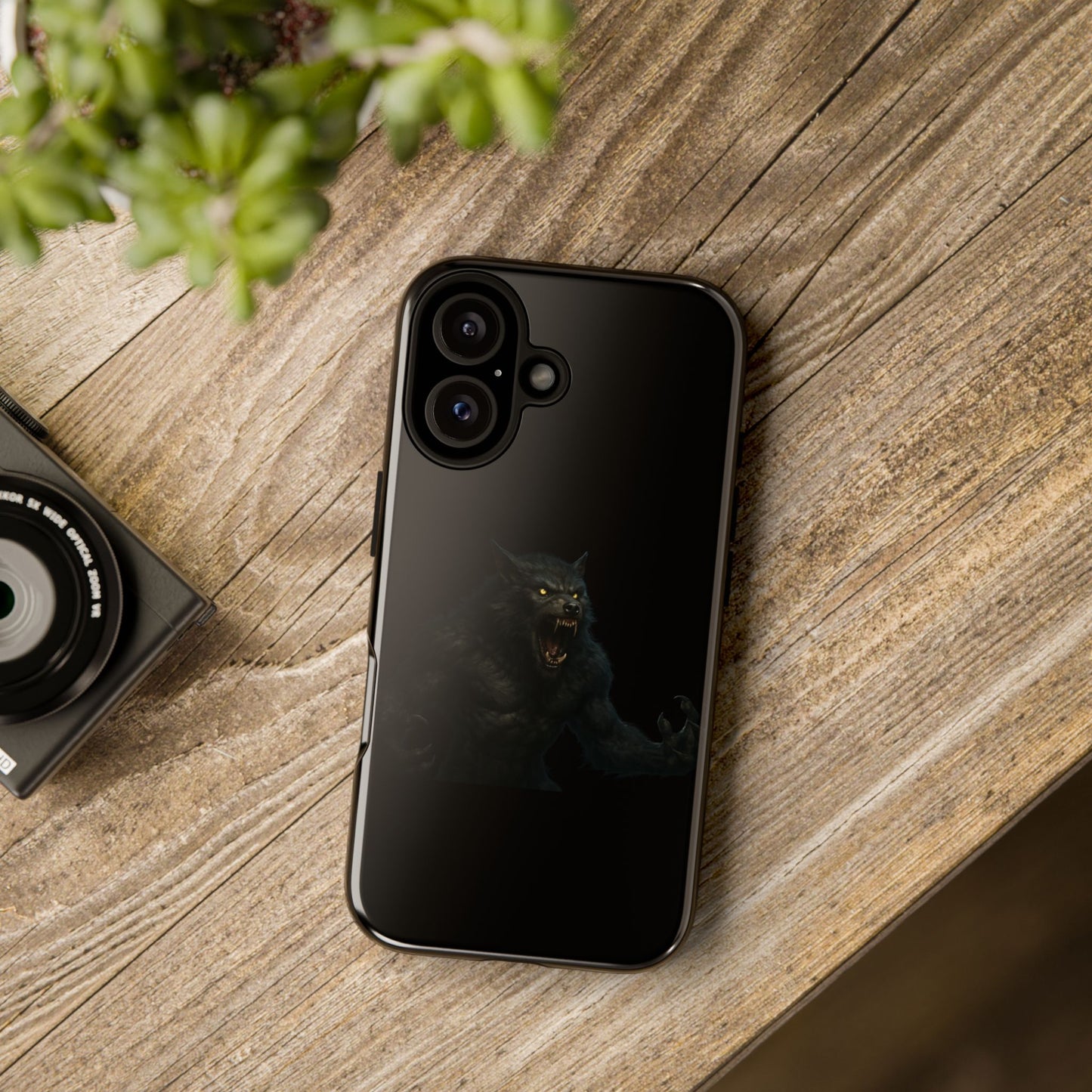 Werewolf Phone Case, Tough Cases, Black Panther Design, Gift for Animal Lovers, Phone Accessories, Fierce Phone Protection