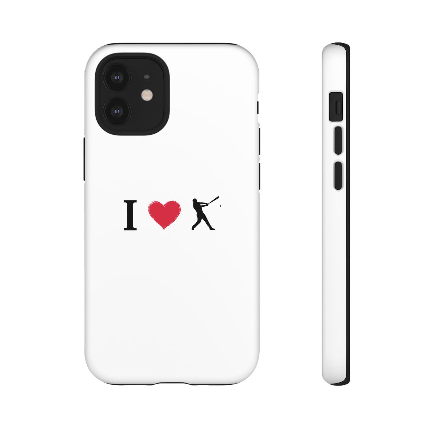Baseball Love Phone Case, Tough Cases for Sports Lovers, i Heart Baseball Protection, Gift for Players, Cute Sports Case