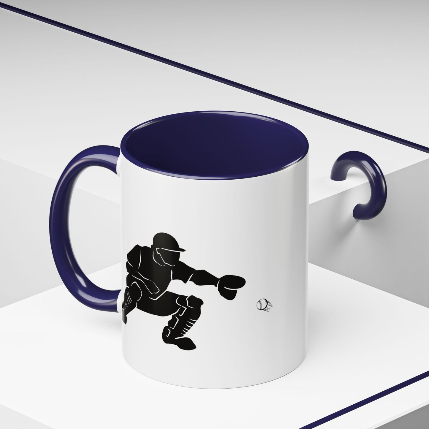 Baseball Catcher Coffee Mug, Sports Gift for Coaches, Black Accent Mug for Fans, Perfect for Birthdays & Celebrations, Unique Cup