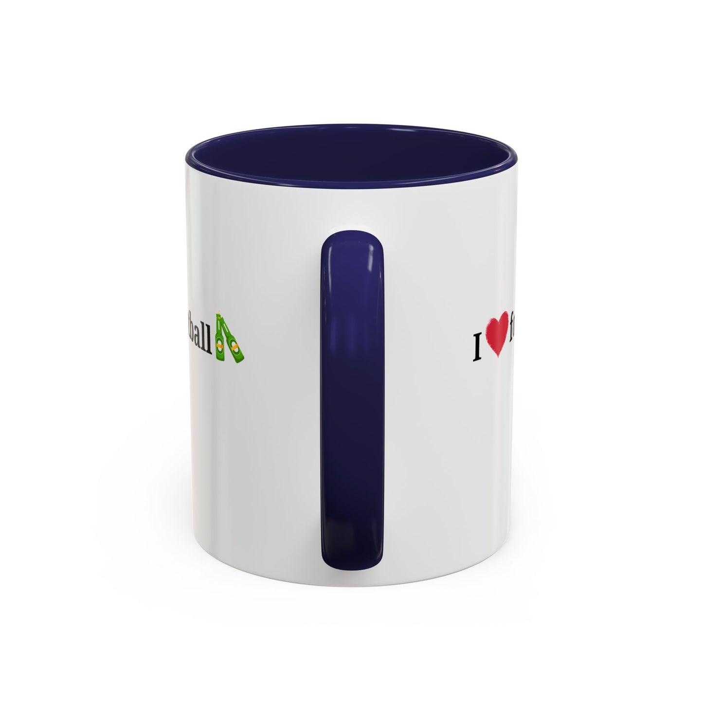 I Love Football Accent Coffee Mug, Perfect Gift for Sports Lovers, Football Enthusiasts, Unique Mug for Game Days, Home or Office Decor