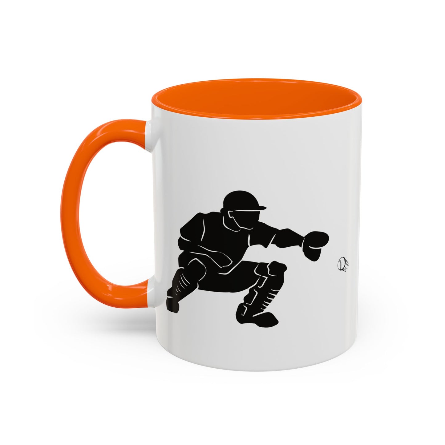 Baseball Catcher Coffee Mug, Sports Gift for Coaches, Black Accent Mug for Fans, Perfect for Birthdays & Celebrations, Unique Cup
