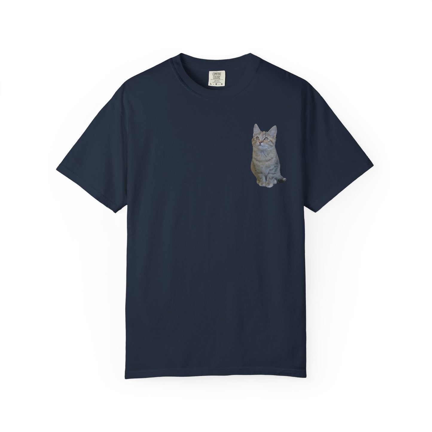 Whimsical Cat Pocket T-Shirt for Cat Lovers