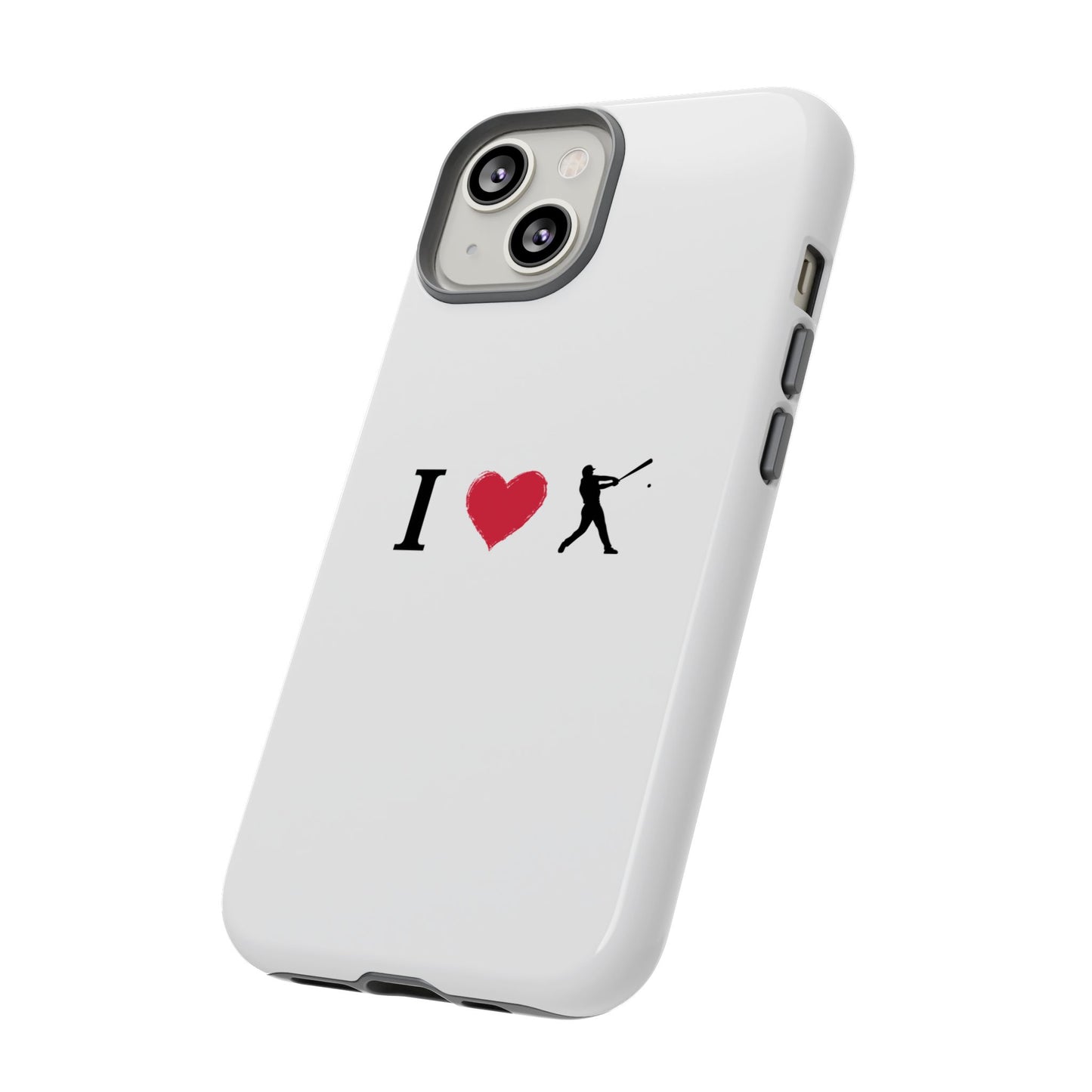 Baseball Love Phone Case, Tough Cases for Sports Lovers, i Heart Baseball Protection, Gift for Players, Cute Sports Case