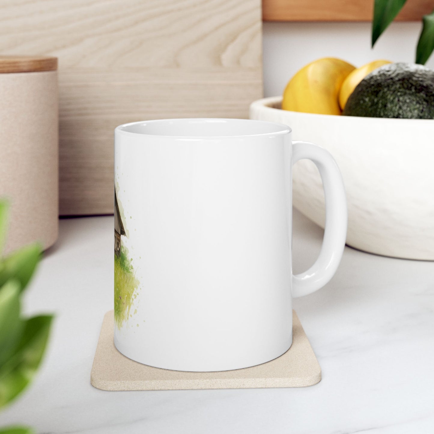 Rustic Cabin Ceramic Mug - Cozy Coffee Cup for Nature Lovers, Gift for Home, Farmhouse Decor, Tea Time, Camping Enthusiasts