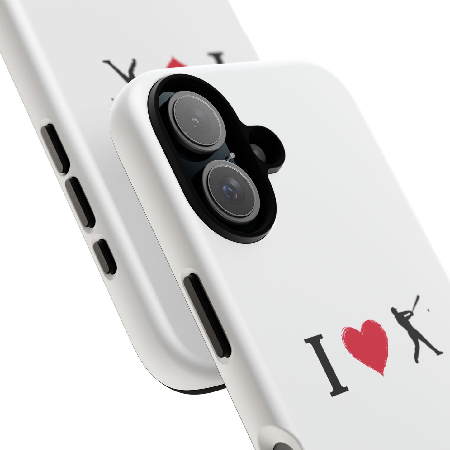Baseball Love Phone Case, Tough Cases for Sports Lovers, i Heart Baseball Protection, Gift for Players, Cute Sports Case