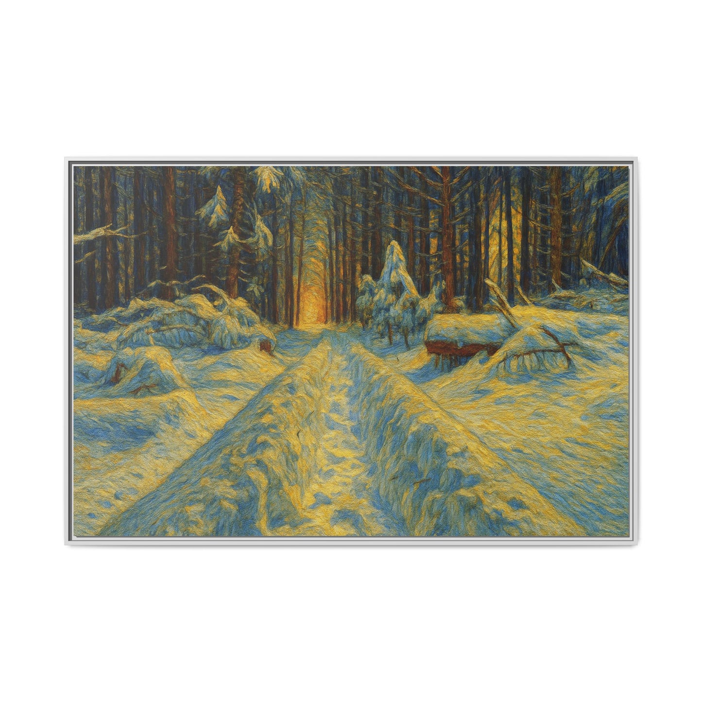 Canvas Art, Winter Landscape Wall Decor, Nature Lovers Gift, Seasonal Decor, Holiday Wall Art, Cozy Home Decoration, Framed Matte Canvas