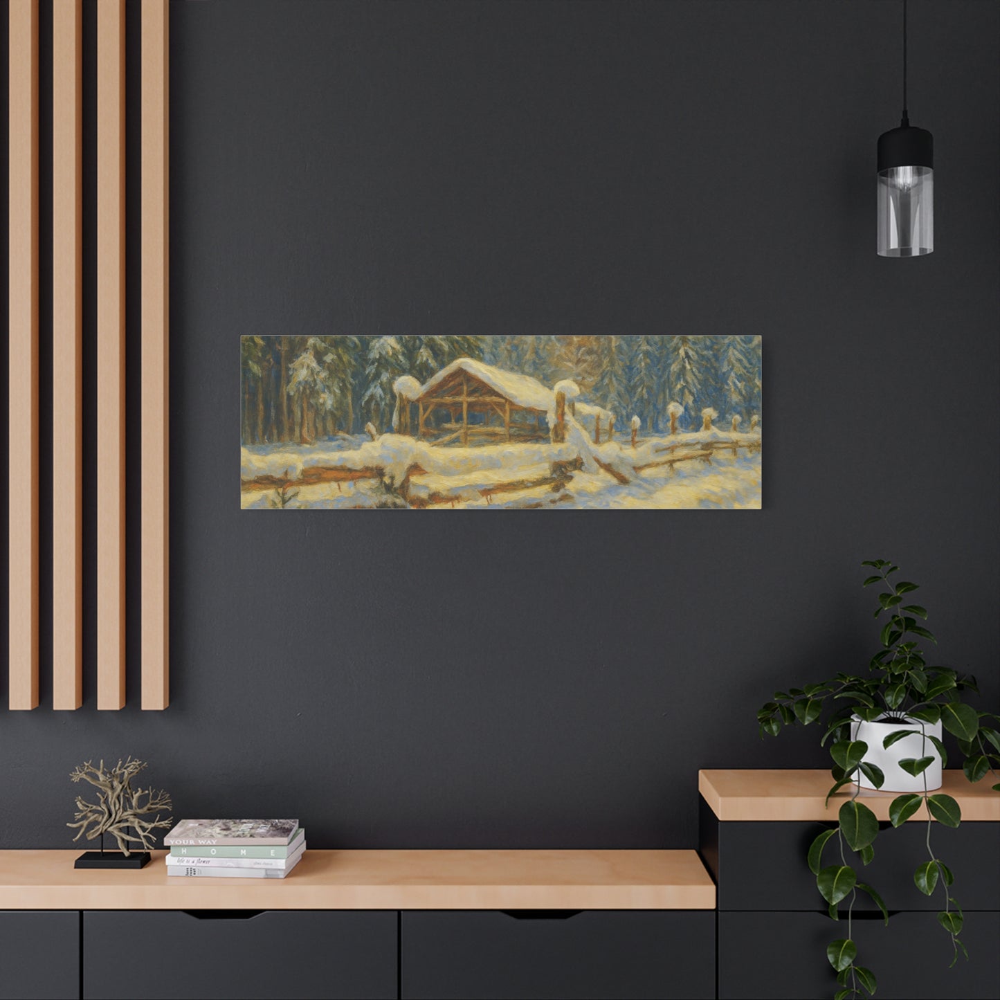 Canvas Wall Art, Winter Landscape Print, Home Decor, Rustic Art, Gift for Nature Lovers, Holiday Decoration
