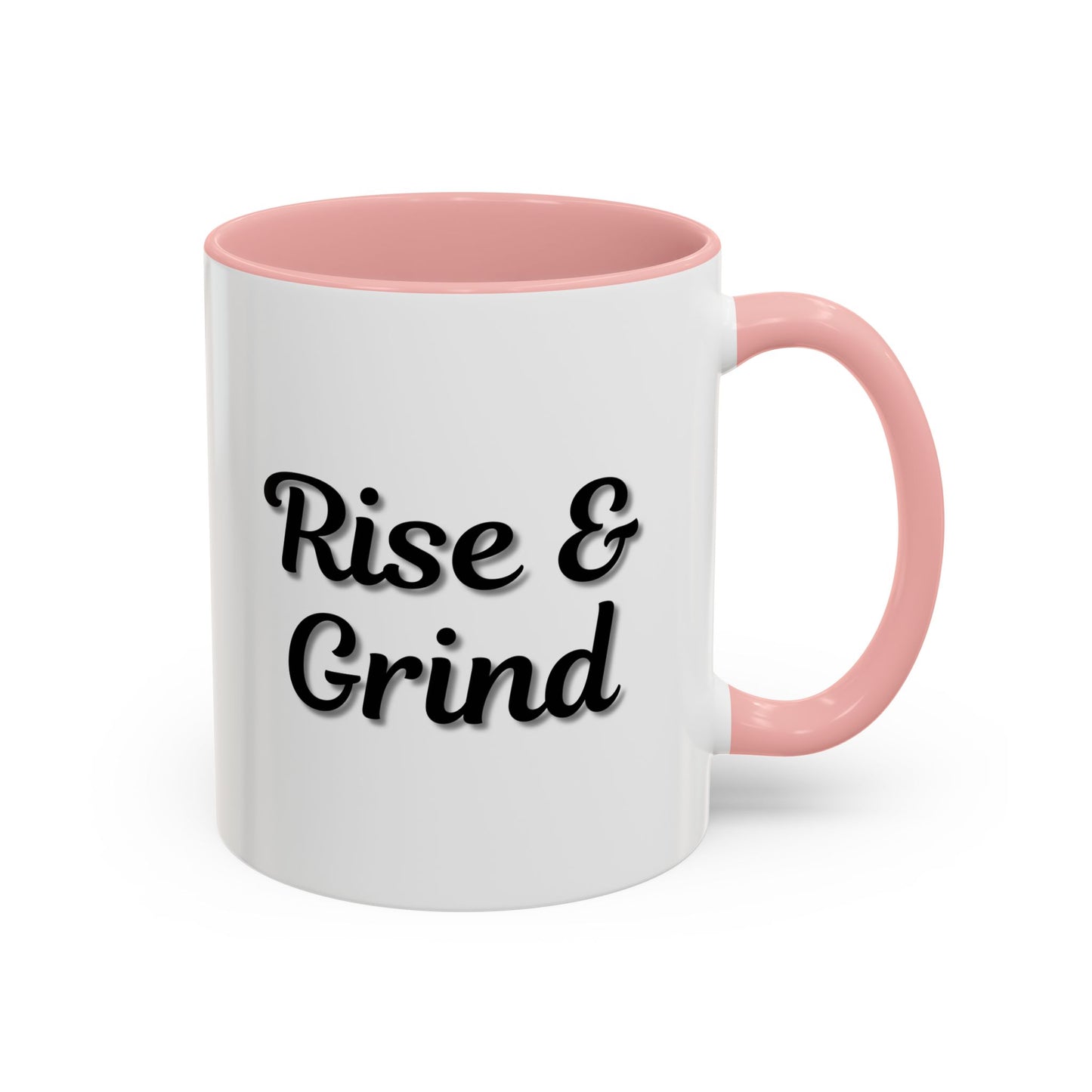 Rise & Grind Coffee Mug – Motivational Black Accent Mug for Daily Inspiration