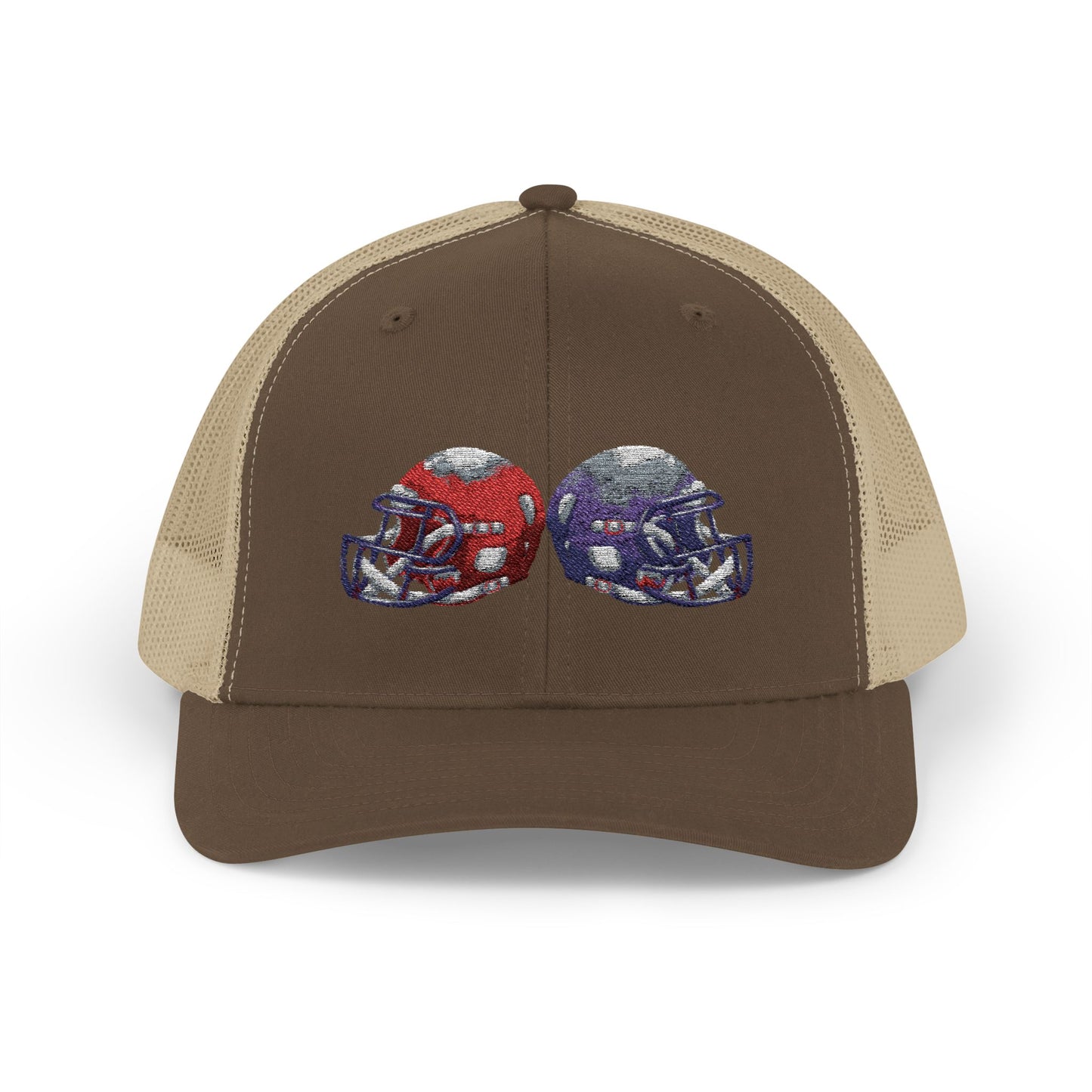 Sporty Snapback Trucker Cap with Football Helmets, Baseball Cap, Outdoor Activity Hat, Gift for Sports Fans, Team Spirit Wear