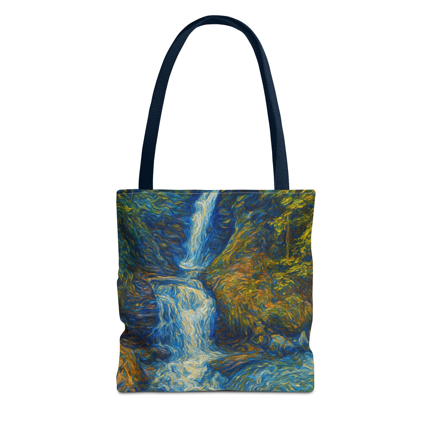 Nature-Inspired Tote Bag, Artistic Eco-Friendly Shopper, Waterfall Design, Reusable Market Bag, Gift for Nature Lovers
