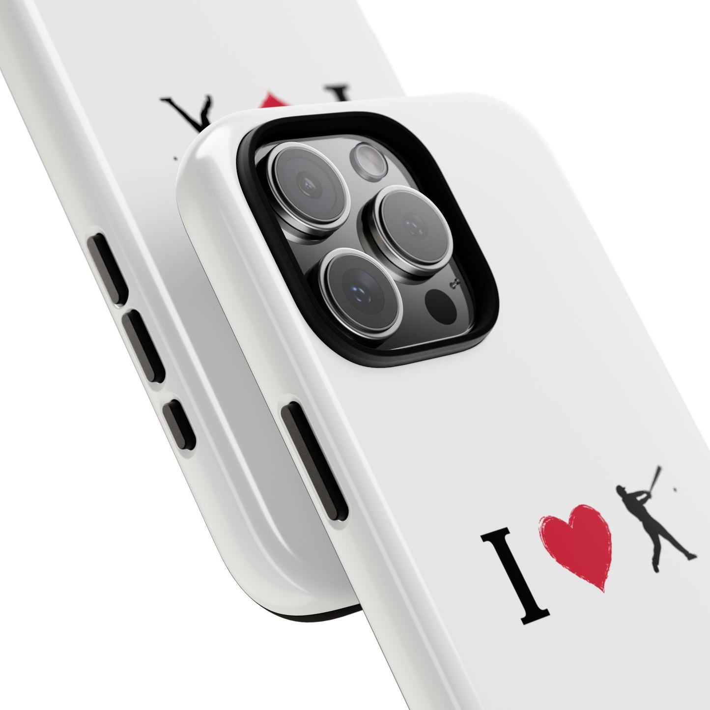 Baseball Love Phone Case, Tough Cases for Sports Lovers, i Heart Baseball Protection, Gift for Players, Cute Sports Case
