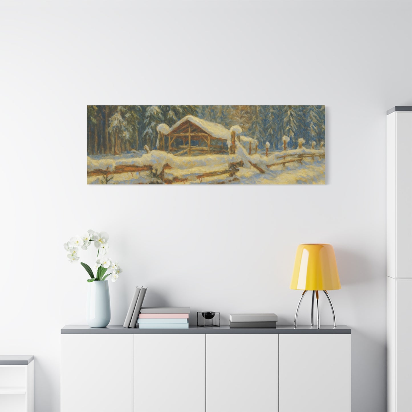 Canvas Wall Art, Winter Landscape Print, Home Decor, Rustic Art, Gift for Nature Lovers, Holiday Decoration