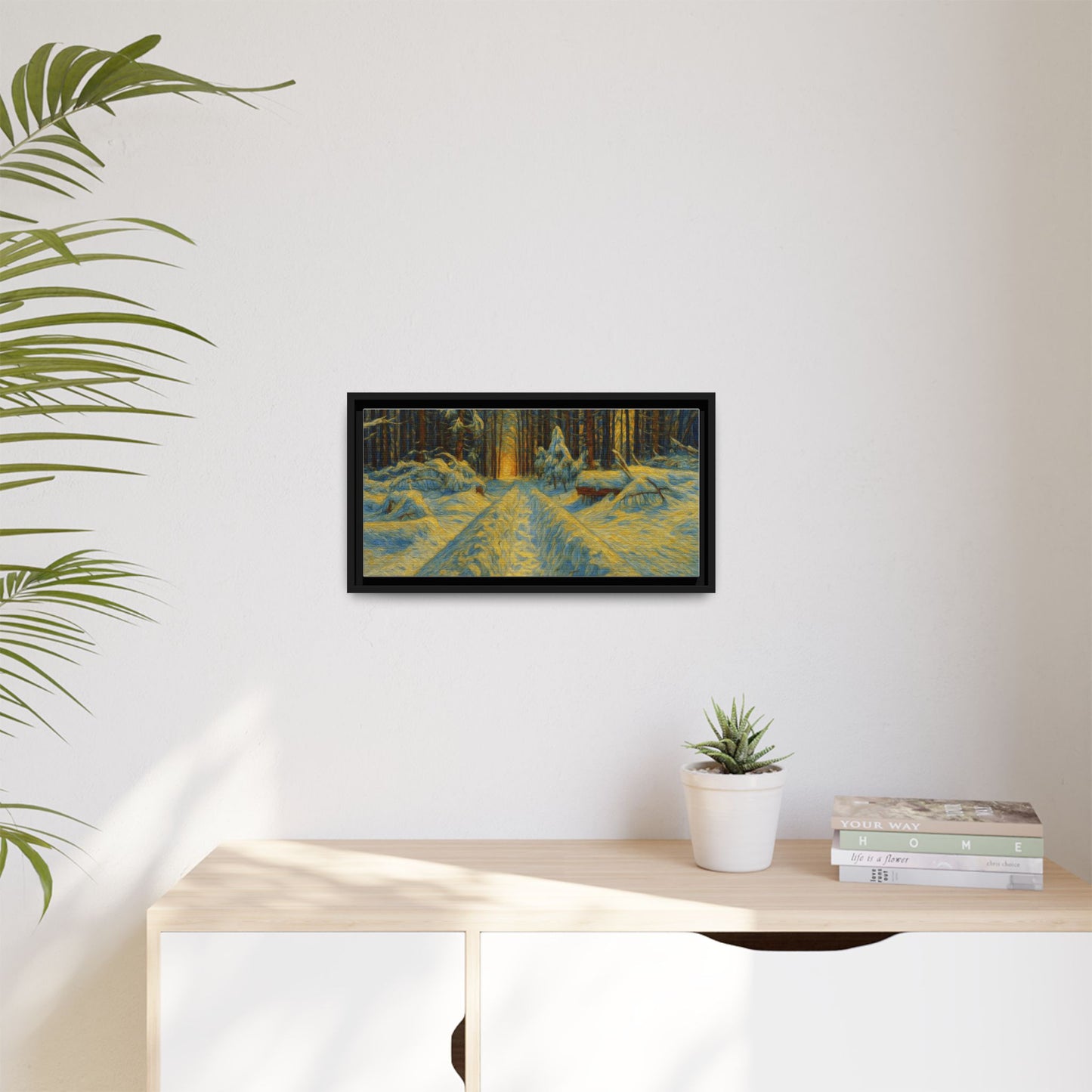 Canvas Art, Winter Landscape Wall Decor, Nature Lovers Gift, Seasonal Decor, Holiday Wall Art, Cozy Home Decoration, Framed Matte Canvas