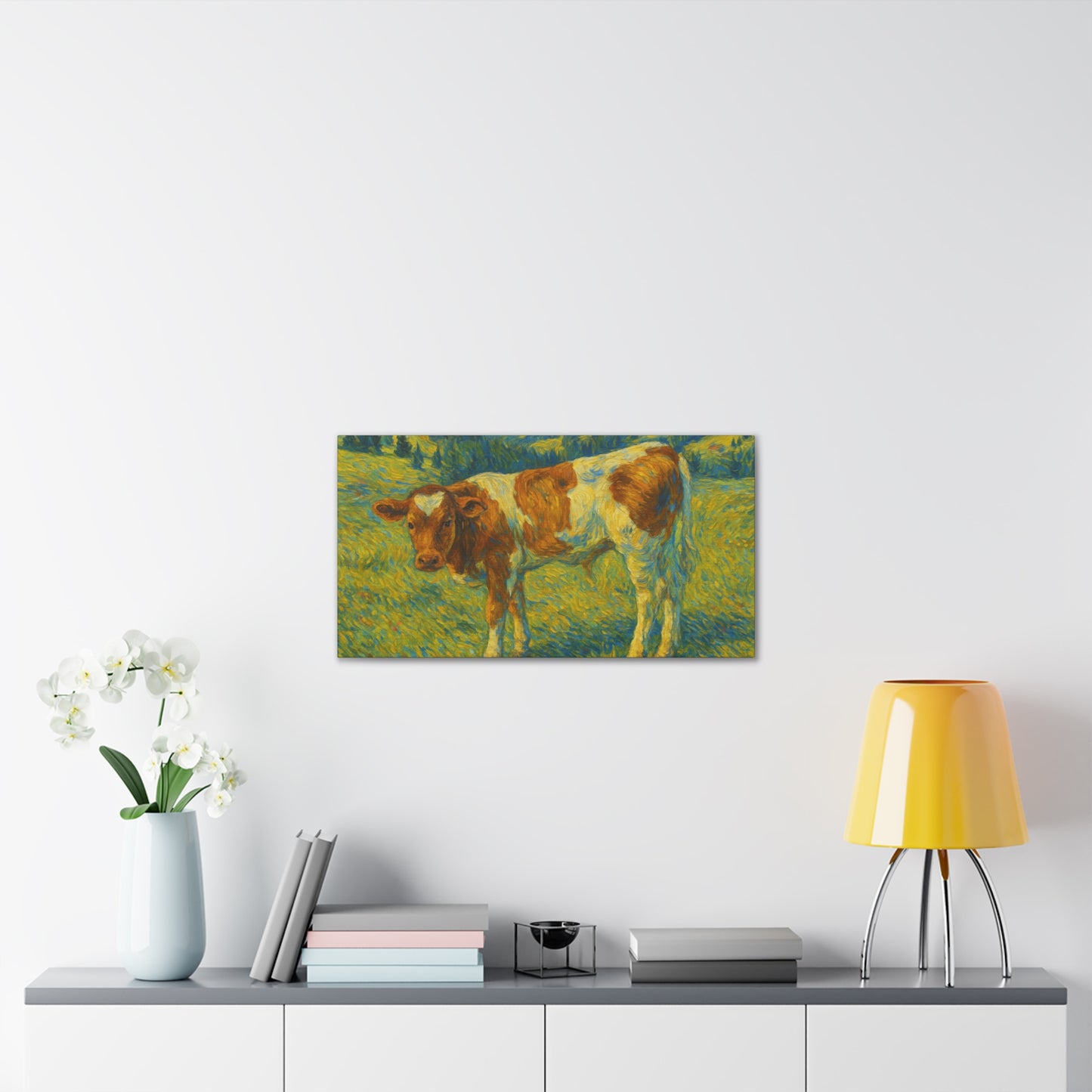 Cow Art Canvas Print, Rustic Farmhouse Decor, Animal Lover Gift, Country Wall Art, Thoughtful Homewarming