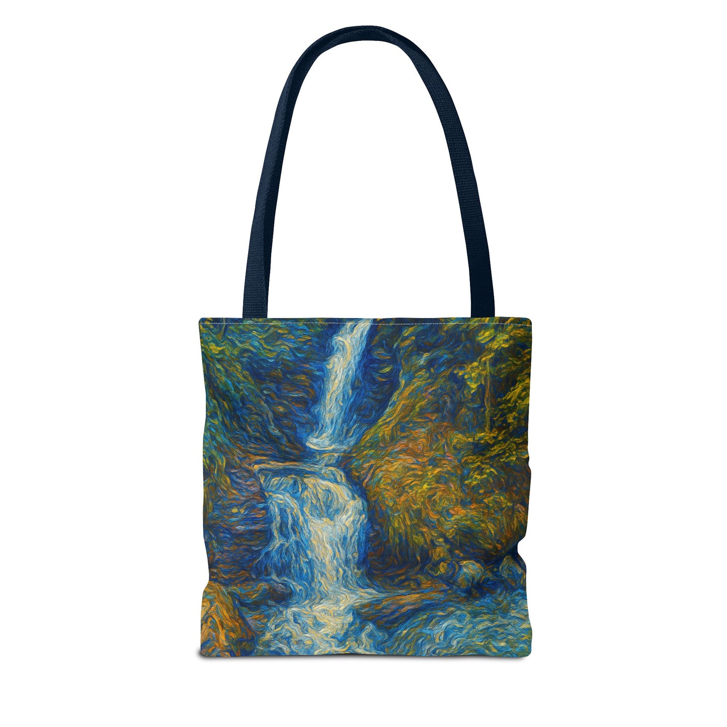 Nature-Inspired Tote Bag, Artistic Eco-Friendly Shopper, Waterfall Design, Reusable Market Bag, Gift for Nature Lovers