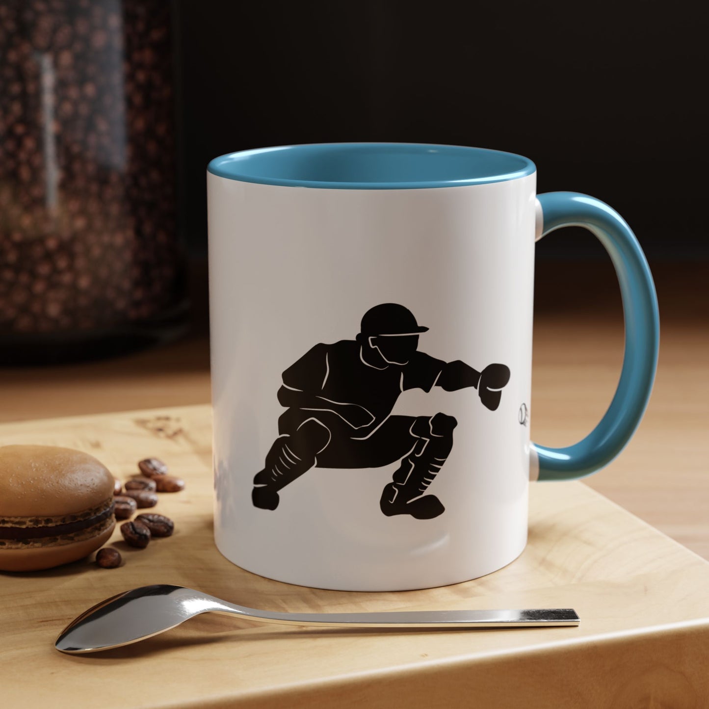 Baseball Catcher Coffee Mug, Sports Gift for Coaches, Black Accent Mug for Fans, Perfect for Birthdays & Celebrations, Unique Cup