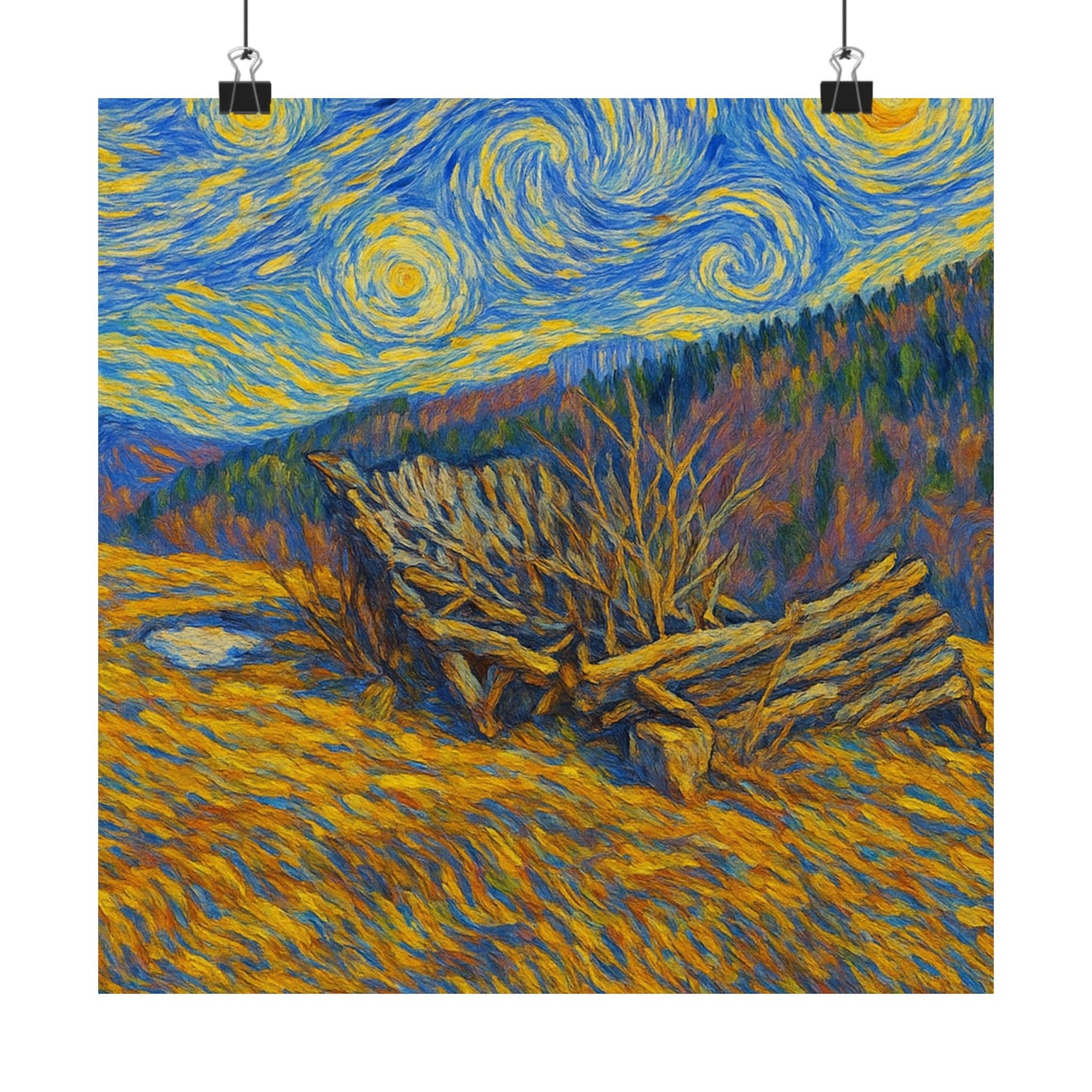 Matte Vertical Posters of Starry Night - Art Print for Home Decor, Wall Art, Gift for Art Lovers, Bacground for Celebrations