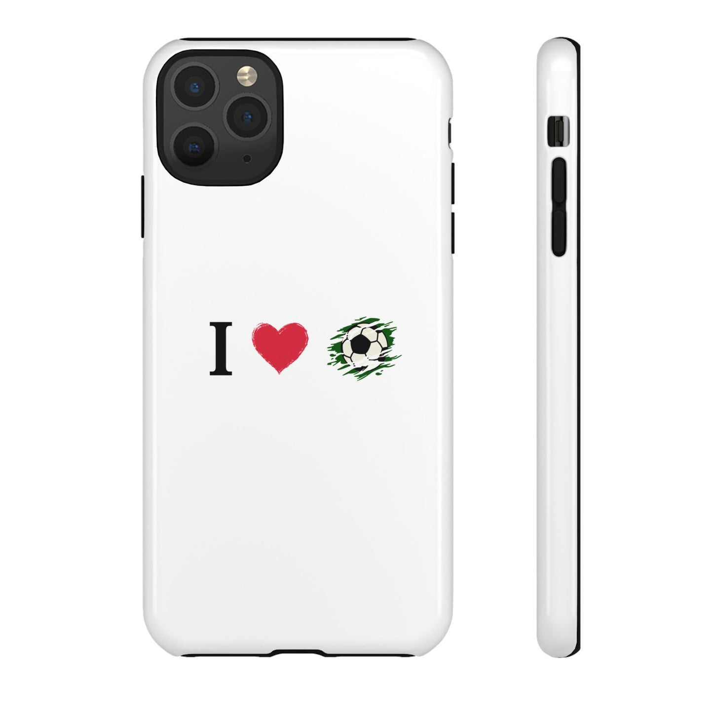 Soccer Phone Case, I Love Soccer, Tough Case Cover, Sporty Phone Accessories, Gift for Soccer Lovers, Unique Soccer Design