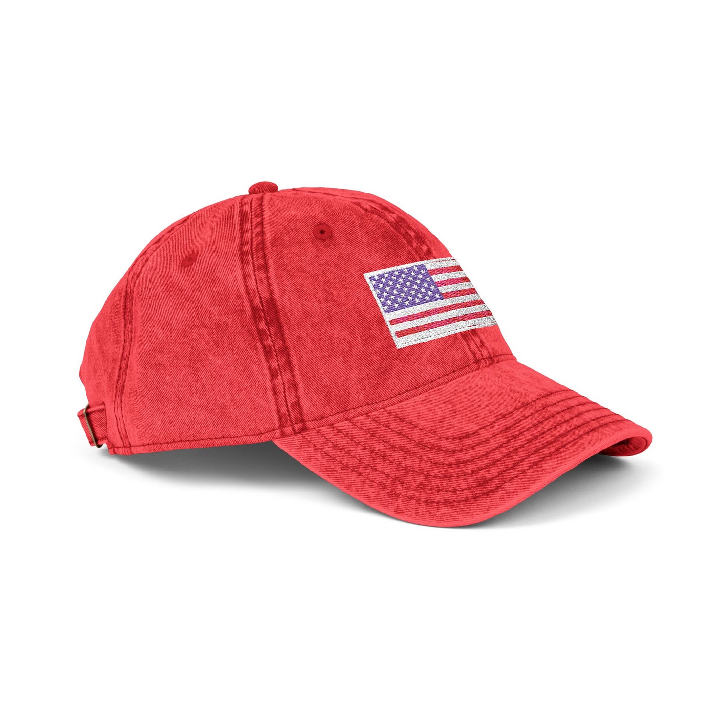 Embroidered Vintage Cap with USA Flag Design