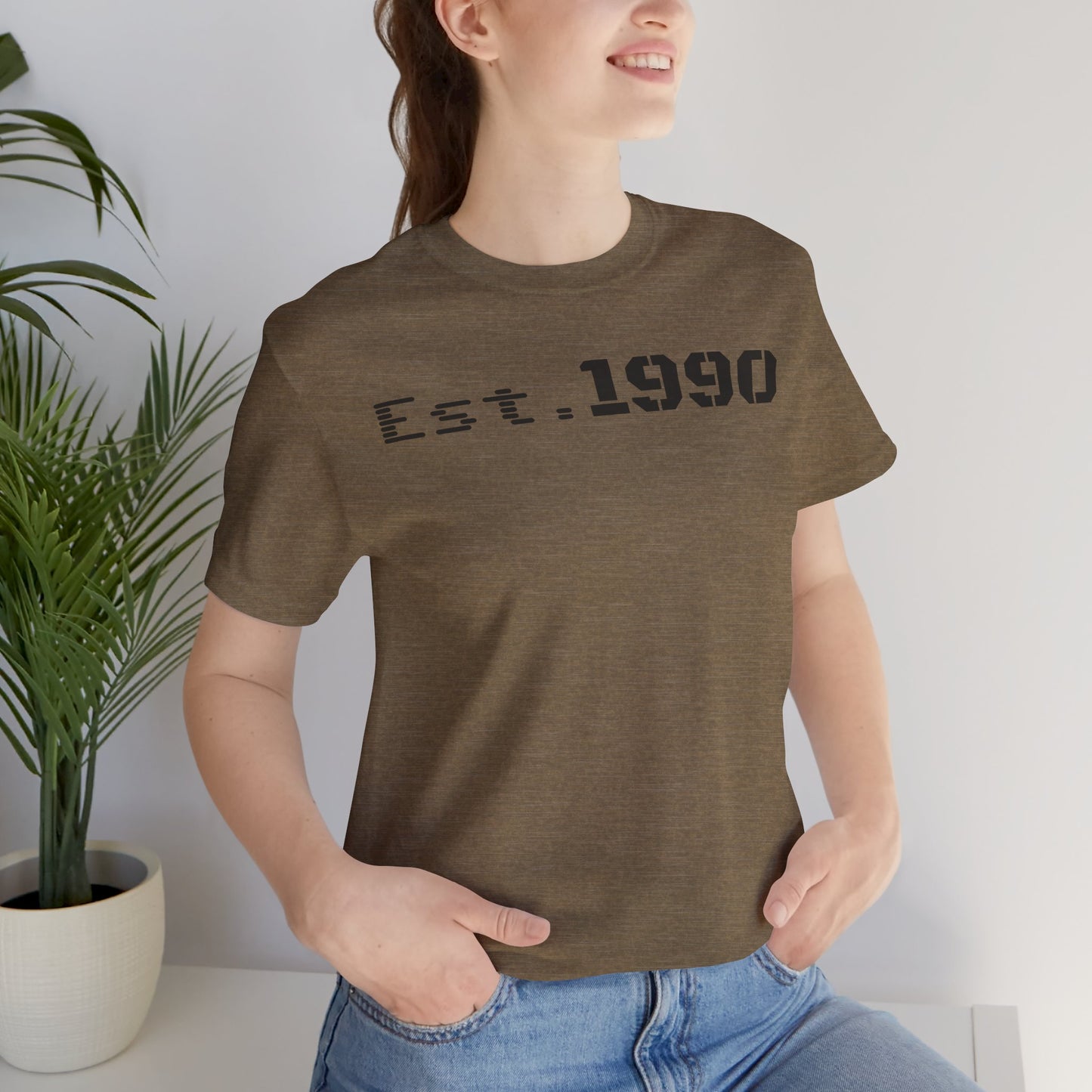 Unisex Est. 1990 Nostalgic Jersey Tee - Perfect Gift, Vintage Style, Retro Fashion, Birthday Celebration, Casual Wear