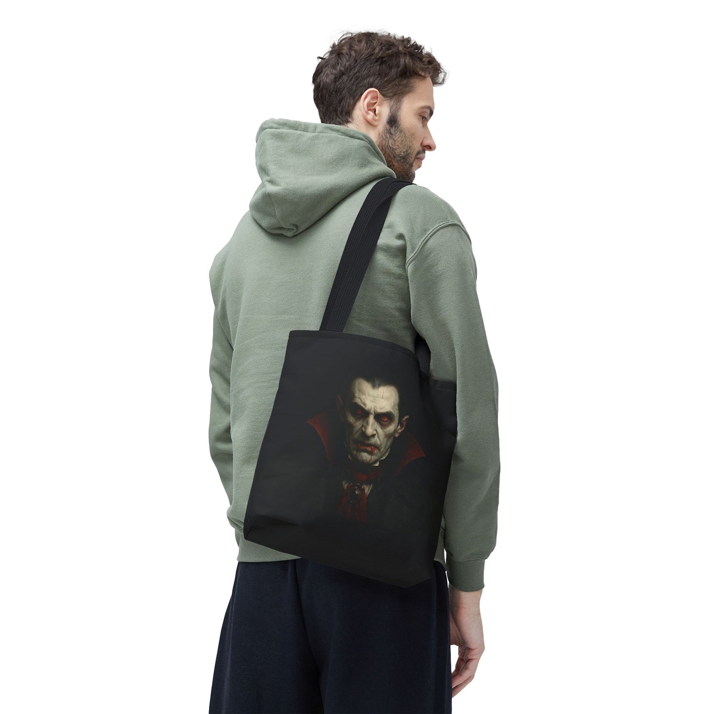 Vampire Haunted Tote Bag, Spooky Shopping Bag, Halloween Accessory, Gothic Style Handbag, Perfect for Halloween Parties, Unisex Tote