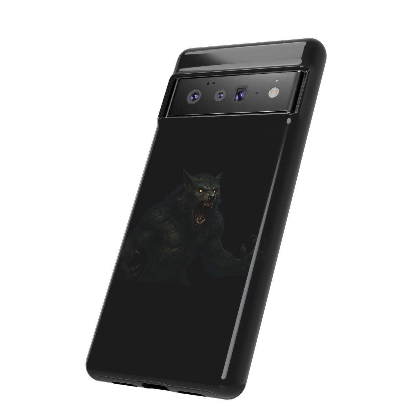 Werewolf Phone Case, Tough Cases, Black Panther Design, Gift for Animal Lovers, Phone Accessories, Fierce Phone Protection