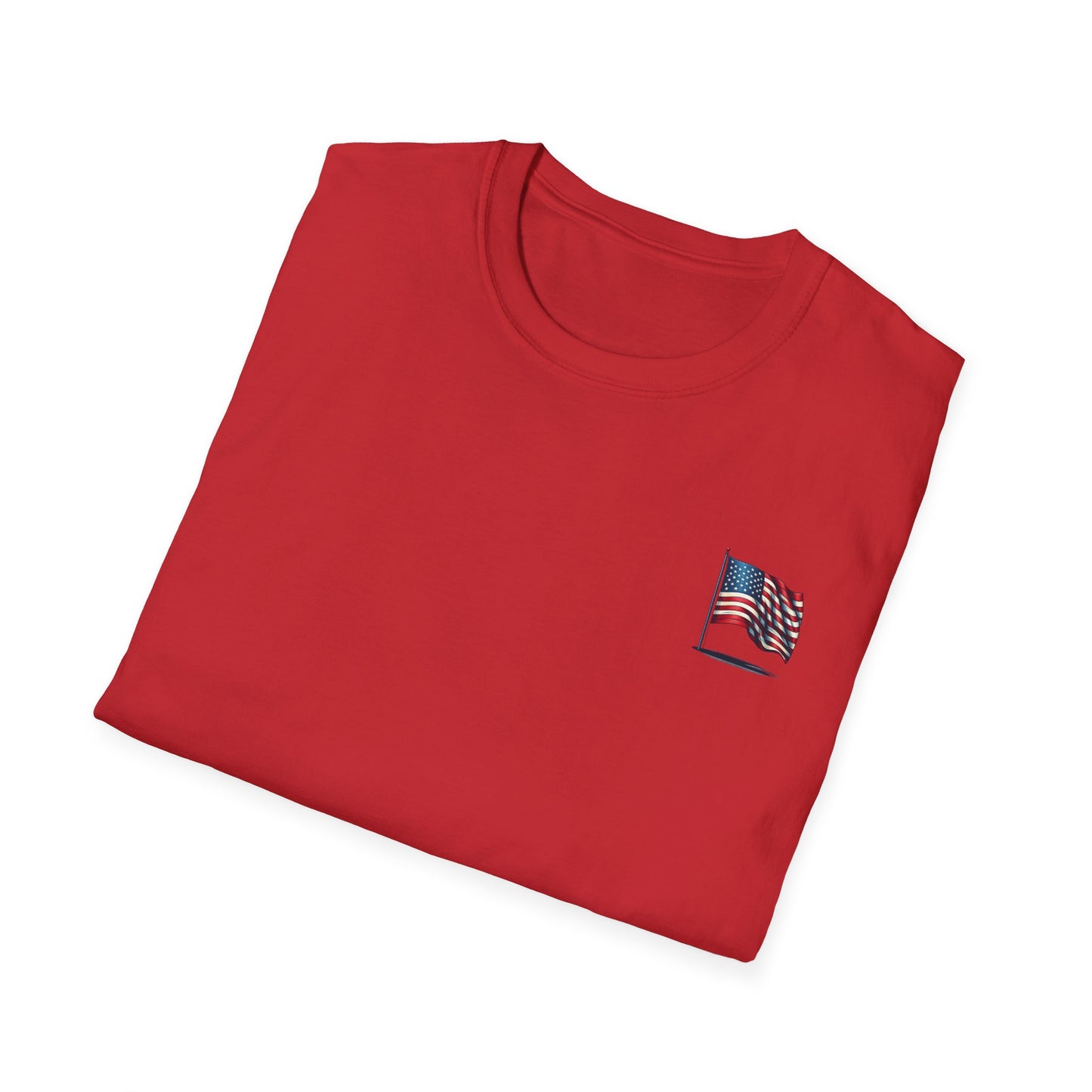 Patriotic Unisex Softstyle T-Shirt, American Flag Tee, USA Pride Shirt, Perfect for Independence Day, Casual Wear