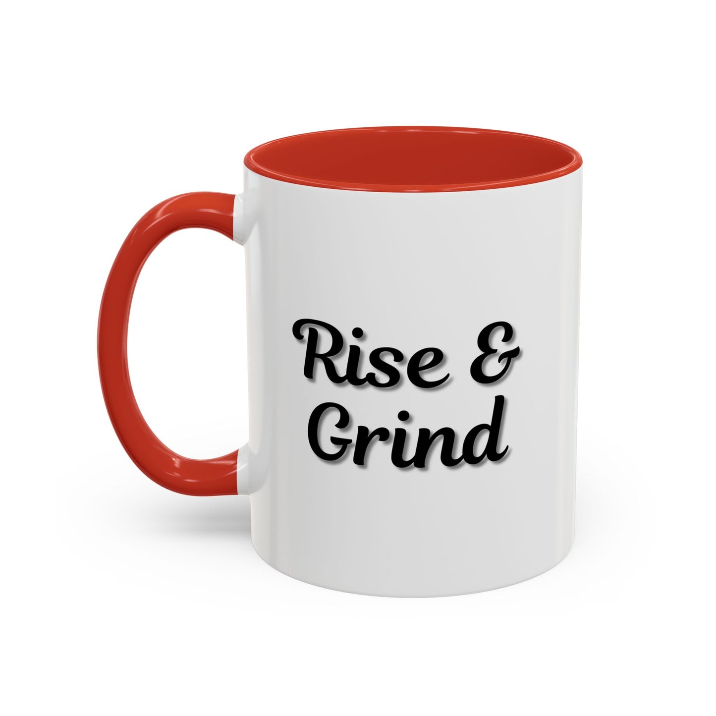 Rise & Grind Coffee Mug – Motivational Black Accent Mug for Daily Inspiration