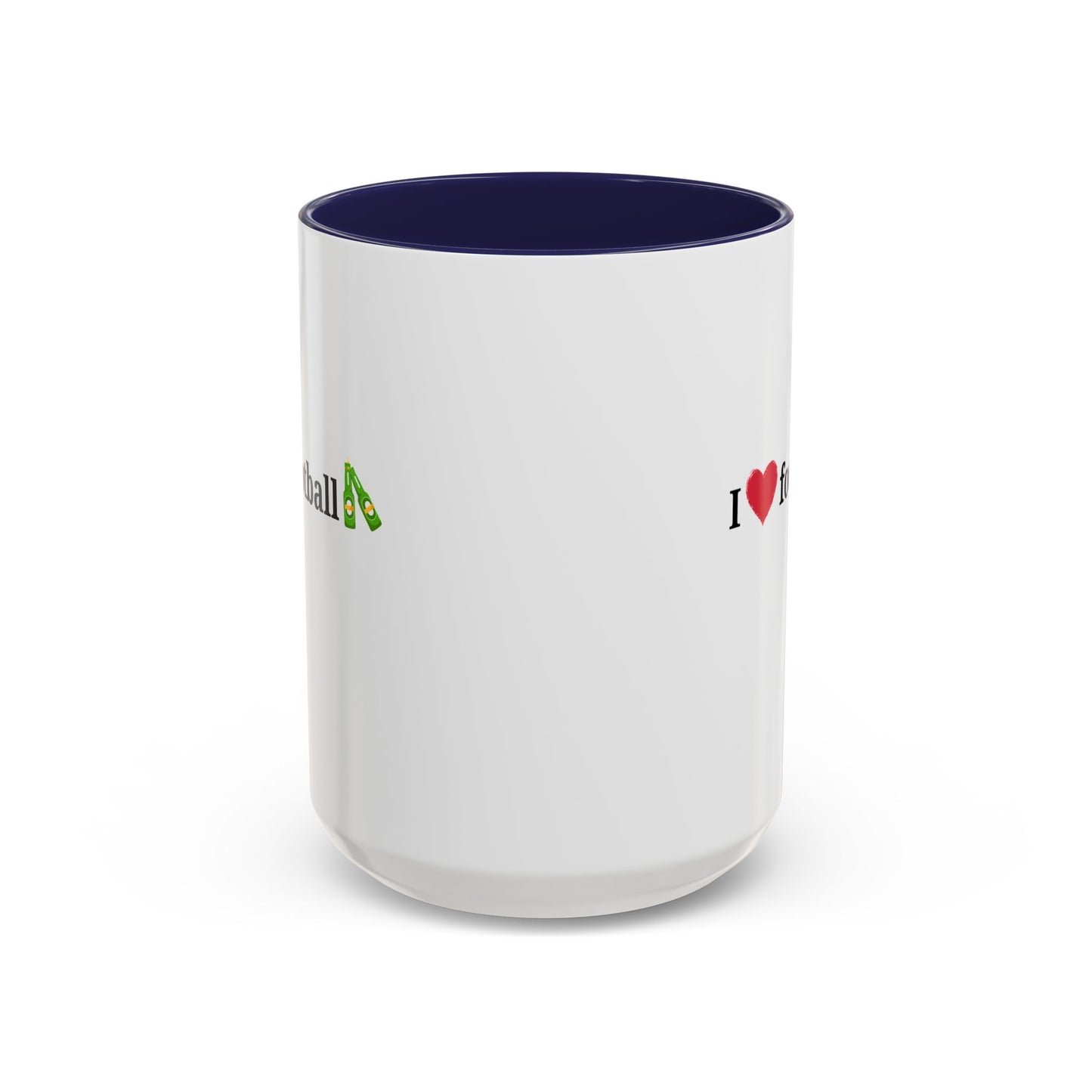 I Love Football Accent Coffee Mug, Perfect Gift for Sports Lovers, Football Enthusiasts, Unique Mug for Game Days, Home or Office Decor