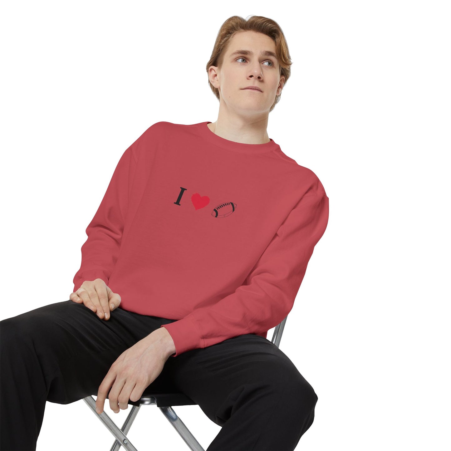 Unisex Sweatshirt, I love Football, Cozy, Perfect for Everyday Wear, Gift Idea for Friends, Couples, and Special Occasions