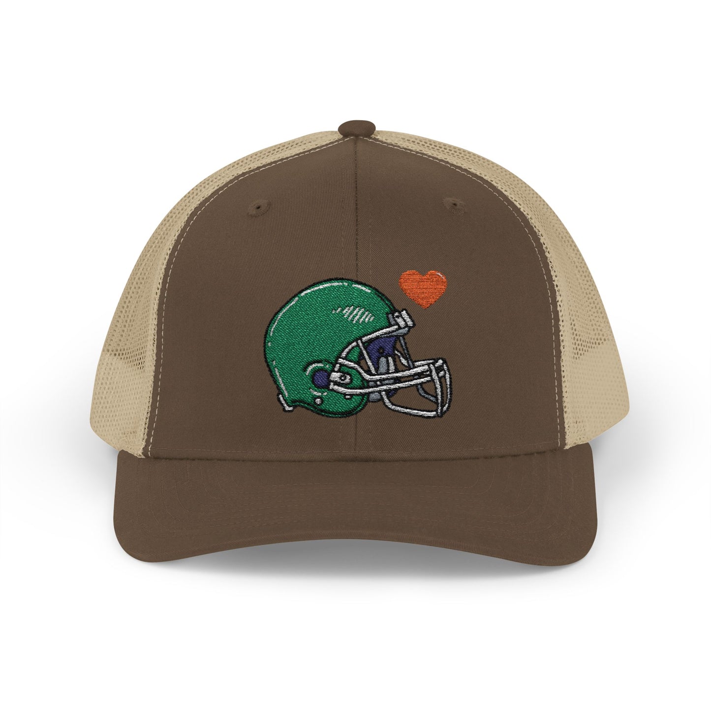 Snapback Trucker Cap with Football Heart Design - Perfect for Sports Fans, Gifts for Gamers, Casual Outings, Tailgating, and Team Spirit