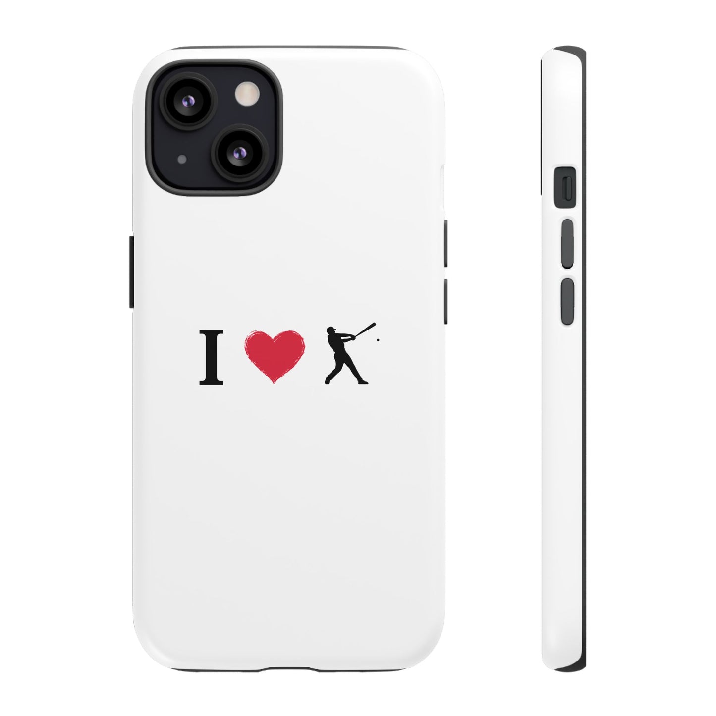 Baseball Love Phone Case, Tough Cases for Sports Lovers, i Heart Baseball Protection, Gift for Players, Cute Sports Case