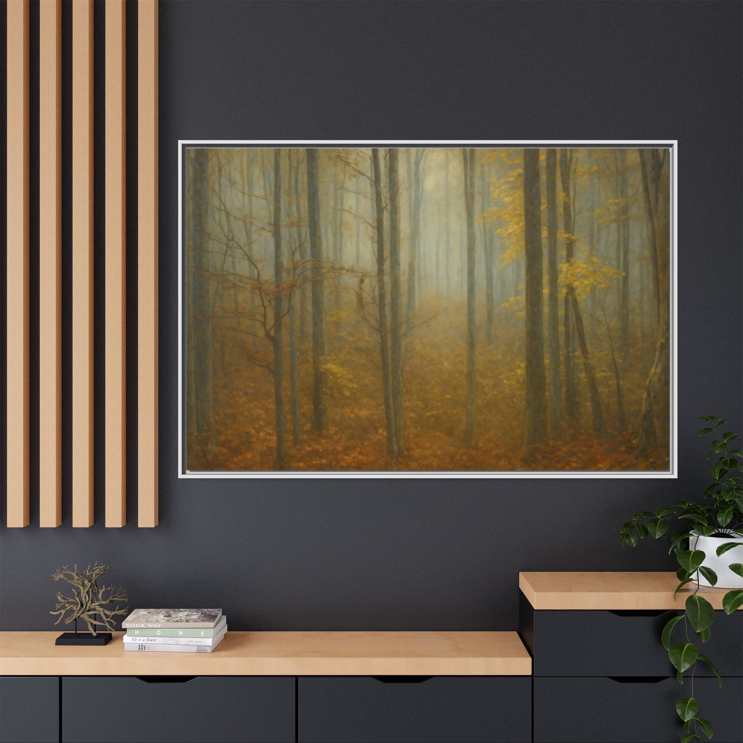 Framed Matte Canvas Art | Serenity in the Forest | Nature Wall Decor, Home Gallery, Cozy Living Room, Gift for Nature Lovers