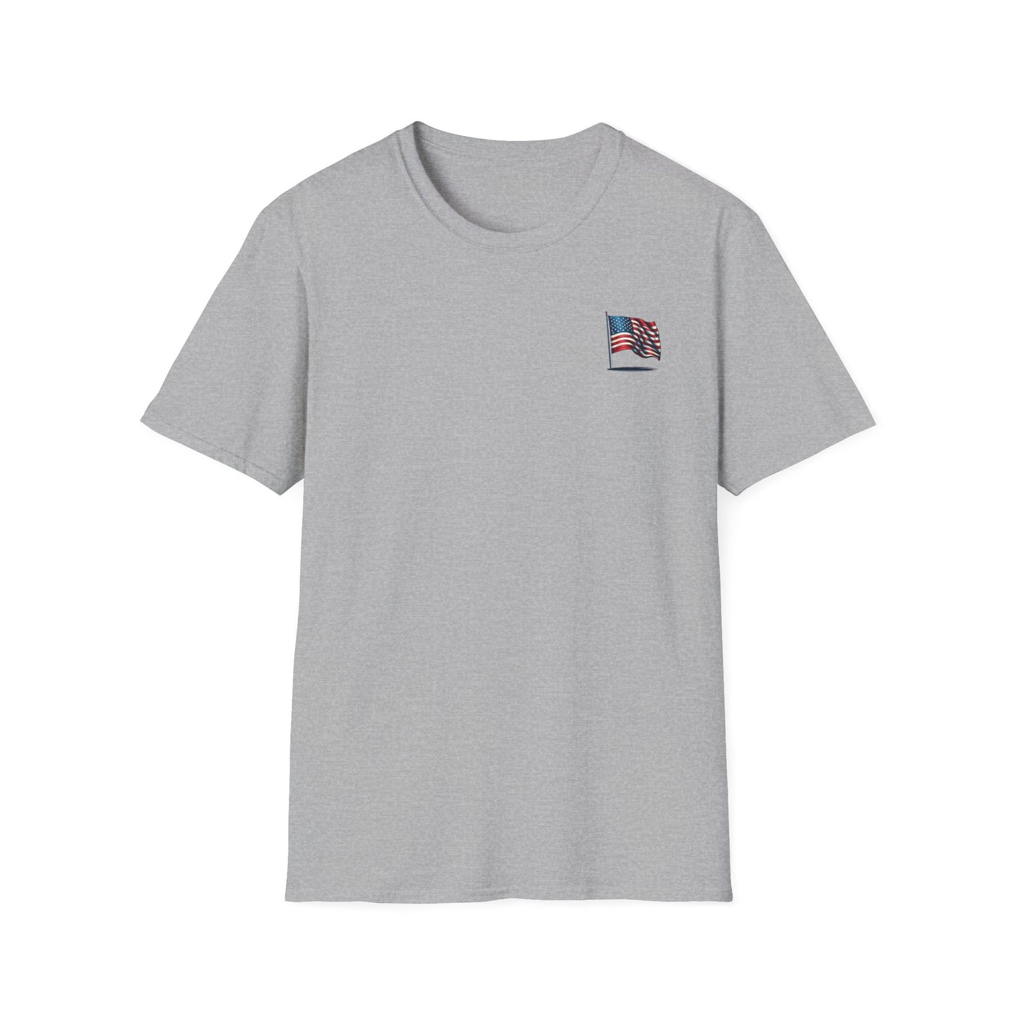 Patriotic Unisex Softstyle T-Shirt, American Flag Tee, USA Pride Shirt, Perfect for Independence Day, Casual Wear