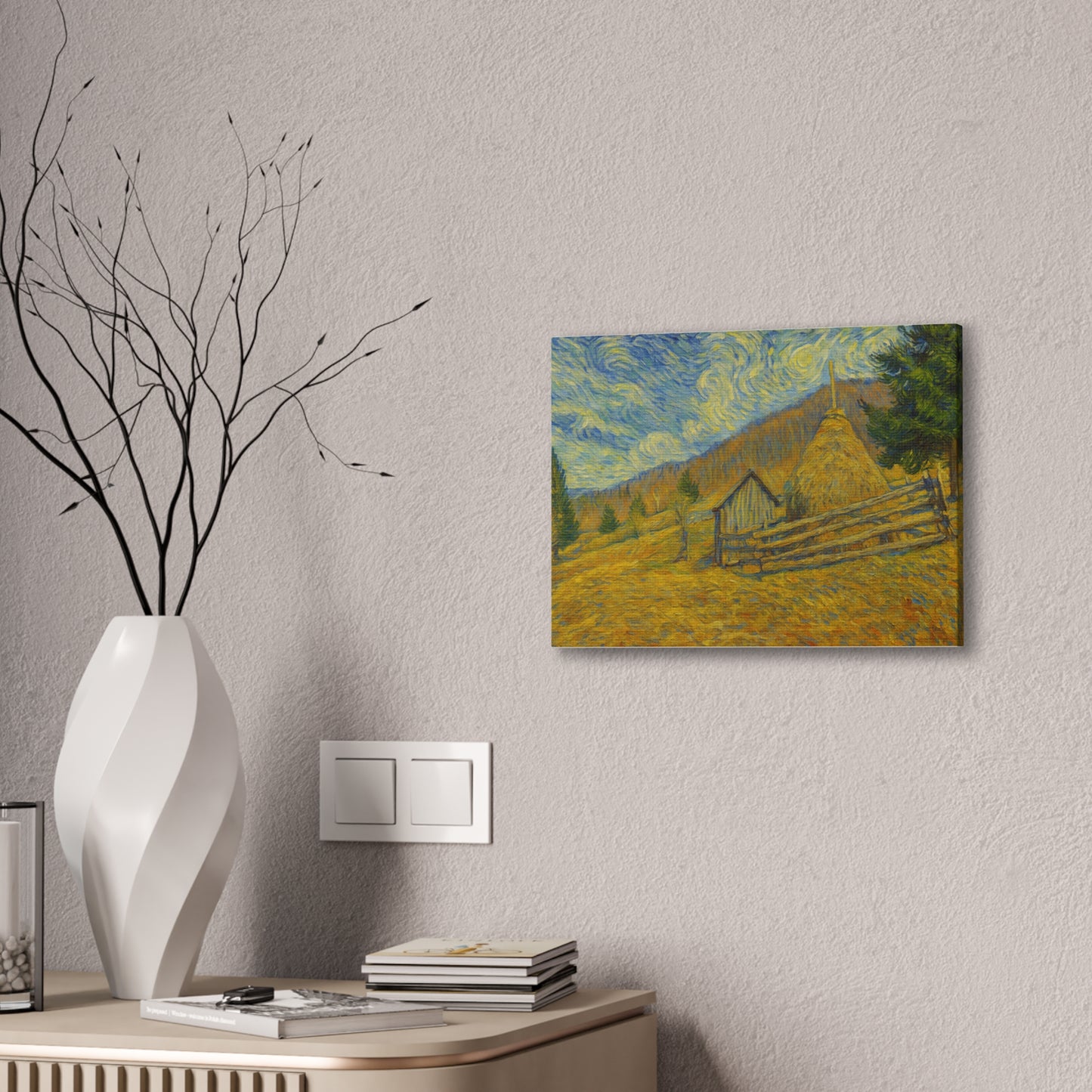 Vincent Van Gogh Inspired Canvas Print, Rustic Home Decor, Wall Art, Gift for Art Lovers, Country Landscape, Unique Art Piece