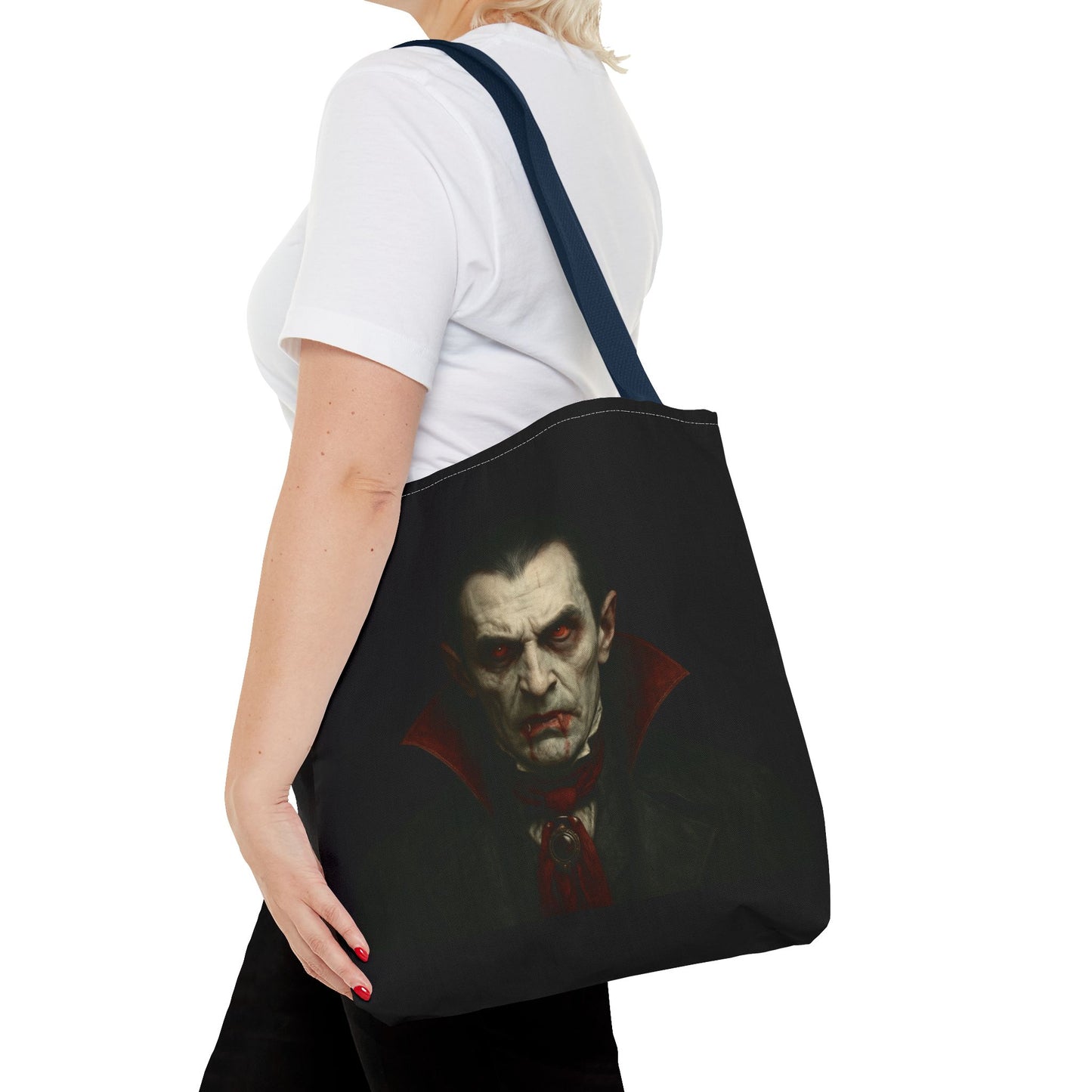 Vampire Haunted Tote Bag, Spooky Shopping Bag, Halloween Accessory, Gothic Style Handbag, Perfect for Halloween Parties, Unisex Tote
