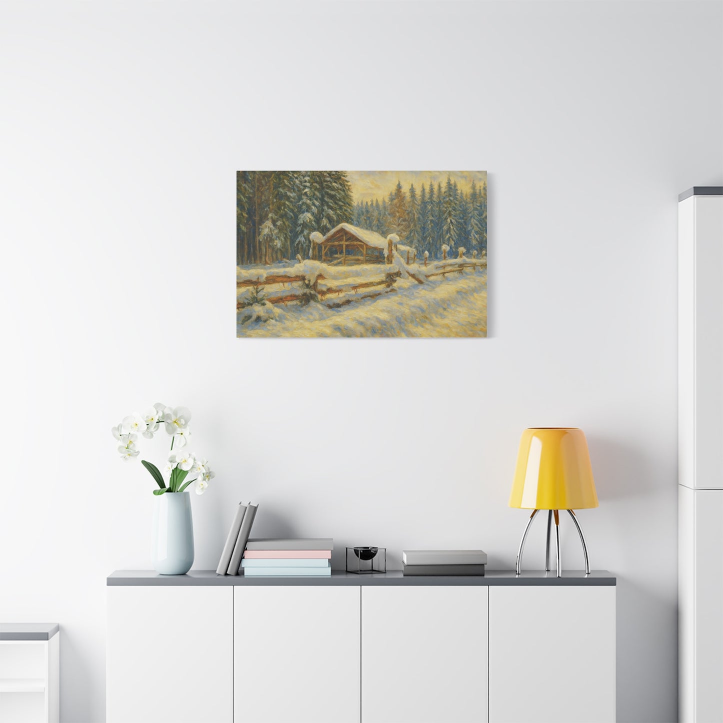 Canvas Wall Art, Winter Landscape Print, Home Decor, Rustic Art, Gift for Nature Lovers, Holiday Decoration