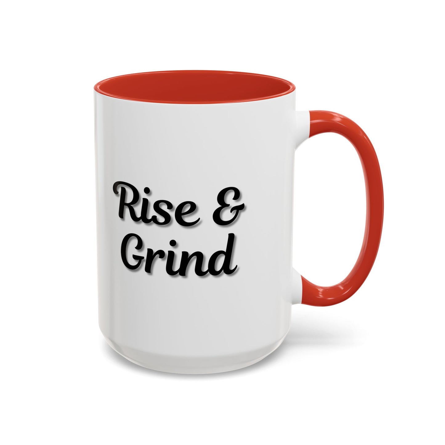 Rise & Grind Coffee Mug – Motivational Black Accent Mug for Daily Inspiration