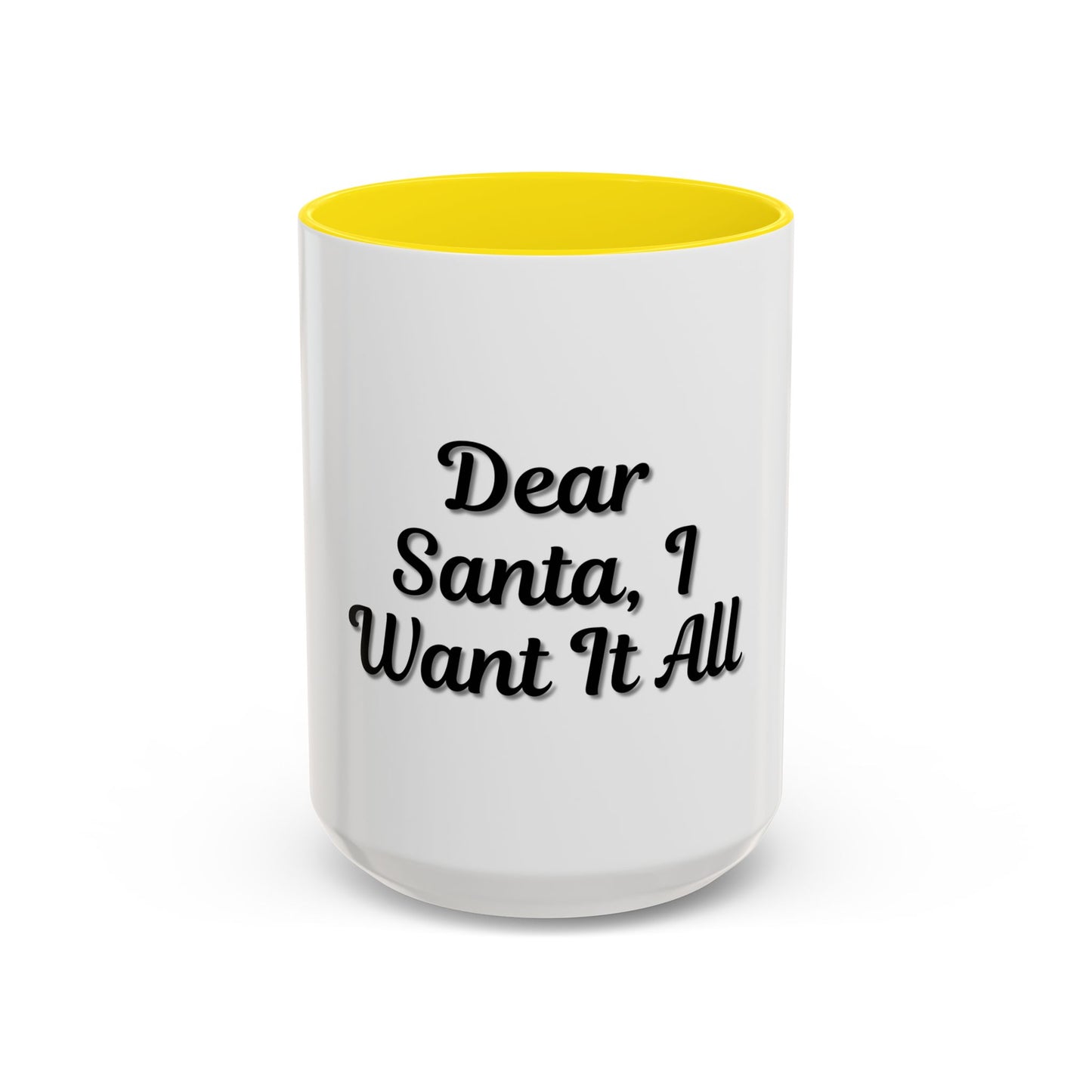 Dear Santa Accent Coffee Mug - Fun Holiday Mug for Christmas Enthusiasts