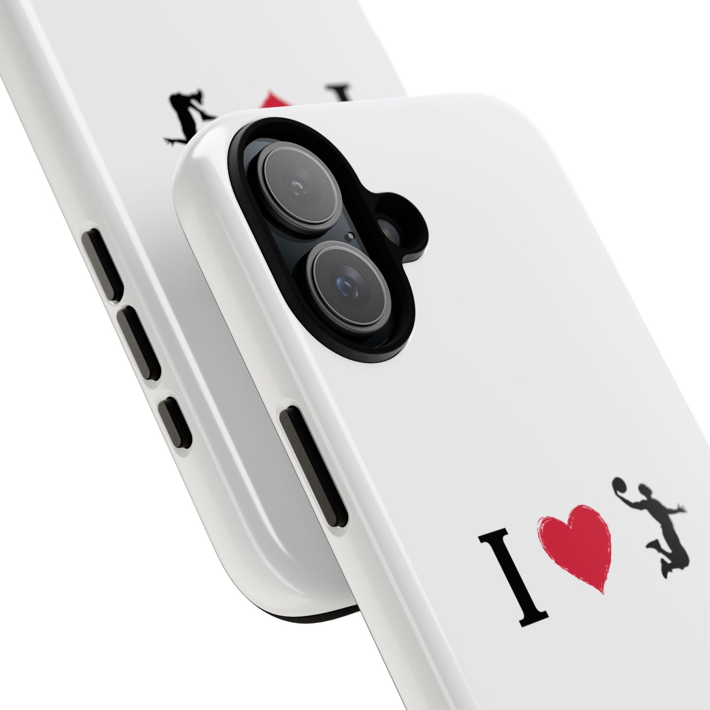 I Love Basketball Phone Case, Sporty Cell Cover, Basketball Gift for Players, Tough Cases, Love for Sports Accessories