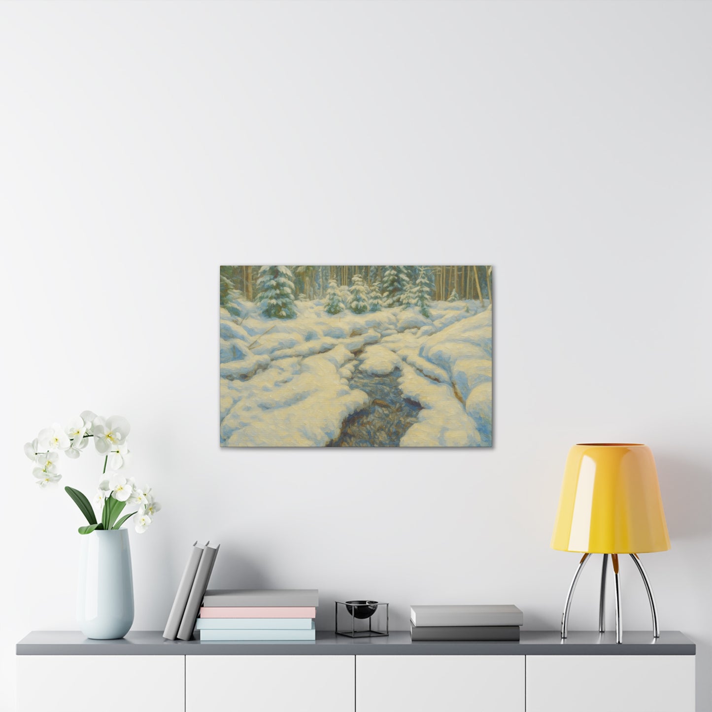 Winter Landscape Canvas Art, Nature Decor, Gallery Wall Art, Cozy Home Accent, Winter Wonderland Painting