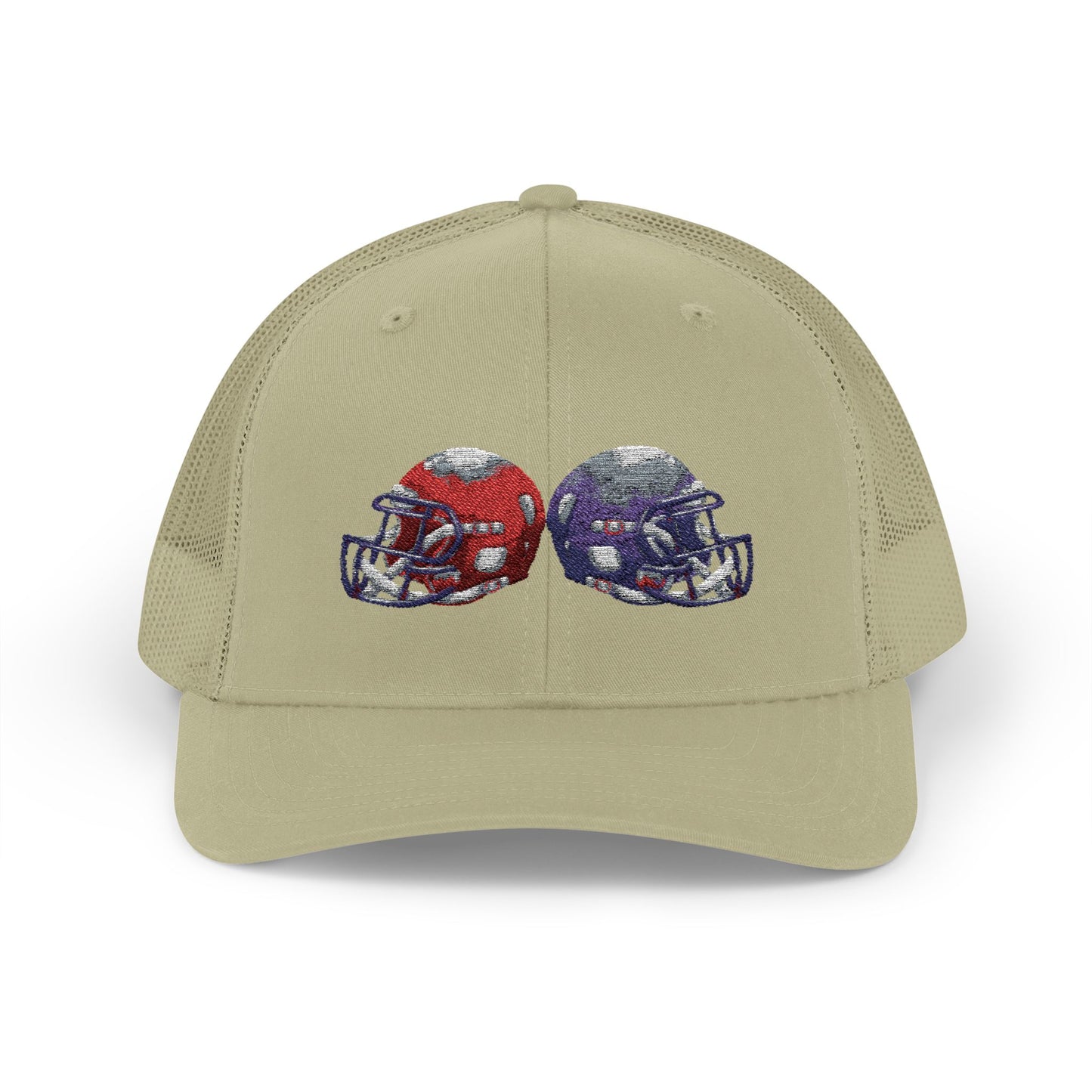 Sporty Snapback Trucker Cap with Football Helmets, Baseball Cap, Outdoor Activity Hat, Gift for Sports Fans, Team Spirit Wear