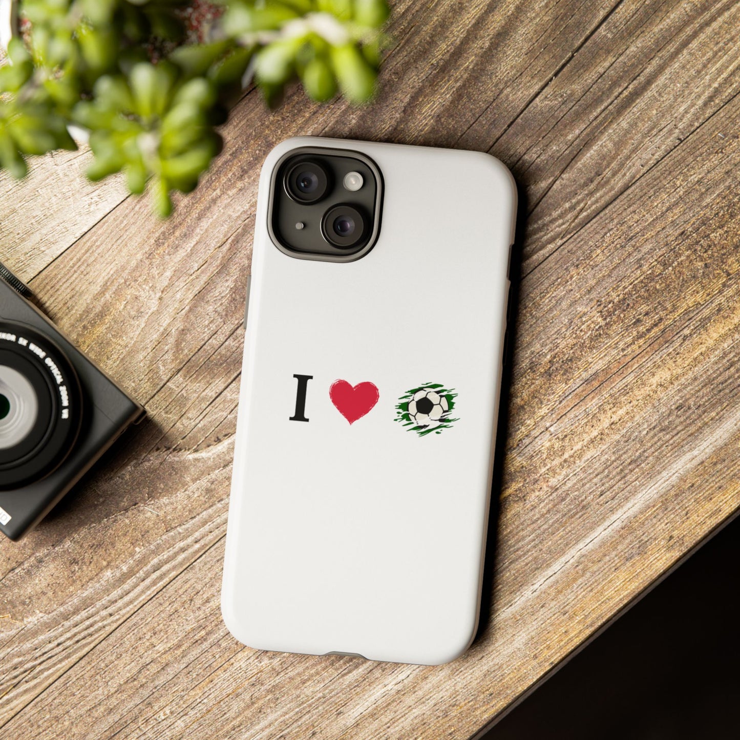 Soccer Phone Case, I Love Soccer, Tough Case Cover, Sporty Phone Accessories, Gift for Soccer Lovers, Unique Soccer Design