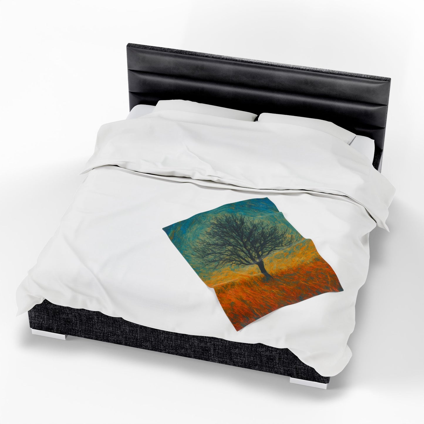 Cozy Velveteen Plush Blanket with Serene Tree Design | Comfortable Home Decor, Gift for Nature Lovers, Cozy Nights, Warmth&Style