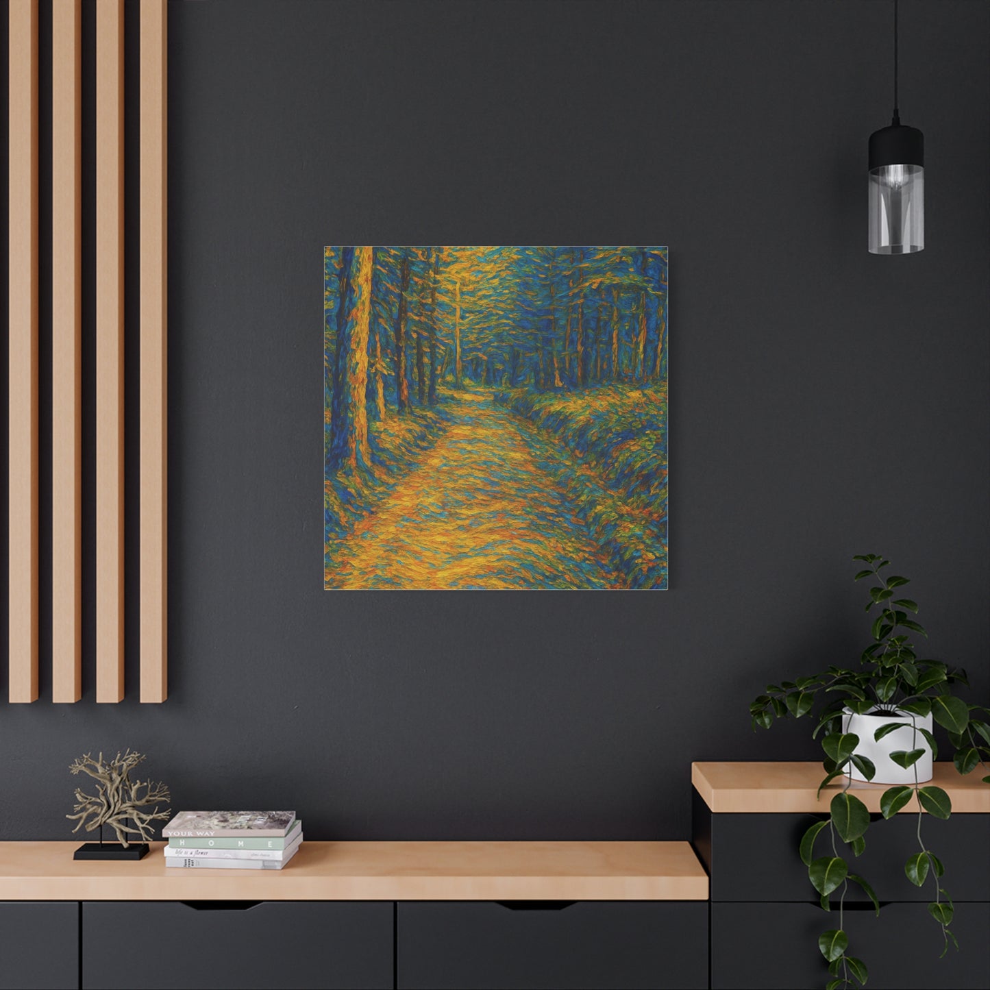 Van Gogh Style Forest Canvas Art | Nature Wall Decor, Home Office Accent, Gift for Nature Lovers, Gallery Wrapped, Living Room Wall Art