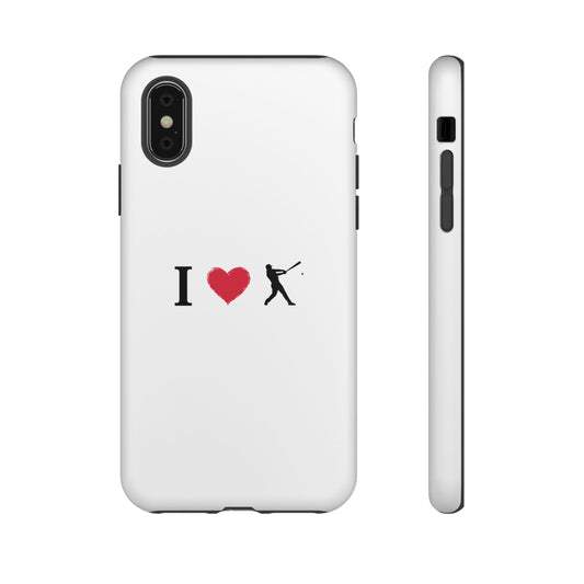 Baseball Love Phone Case, Tough Cases for Sports Lovers, i Heart Baseball Protection, Gift for Players, Cute Sports Case