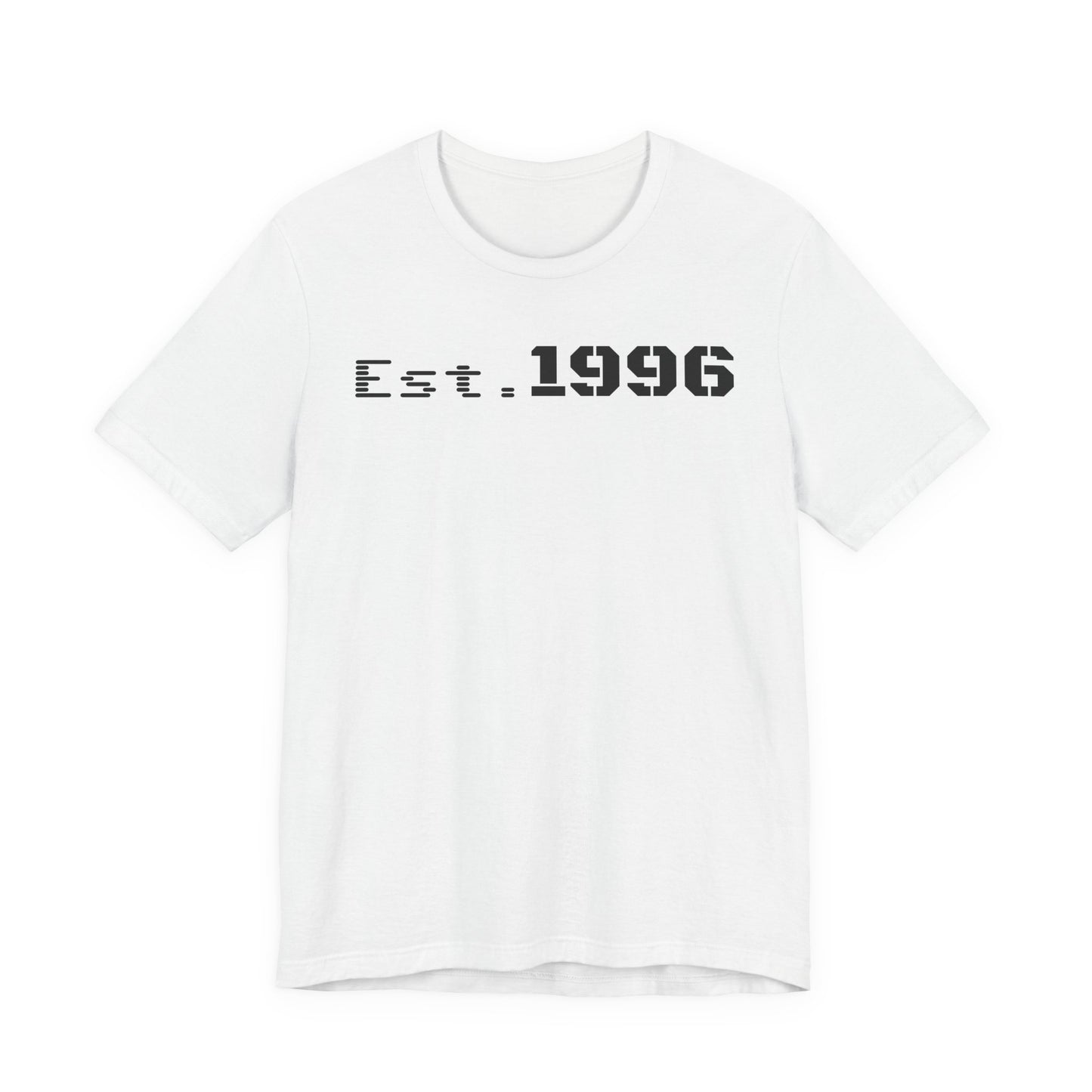 Unisex Jersey Tee - 'Est. 1996' Graphic Shirt, Birthday Gift, Casual Wear, Vintage Style, Retro Fashion, Gift for Him/Her